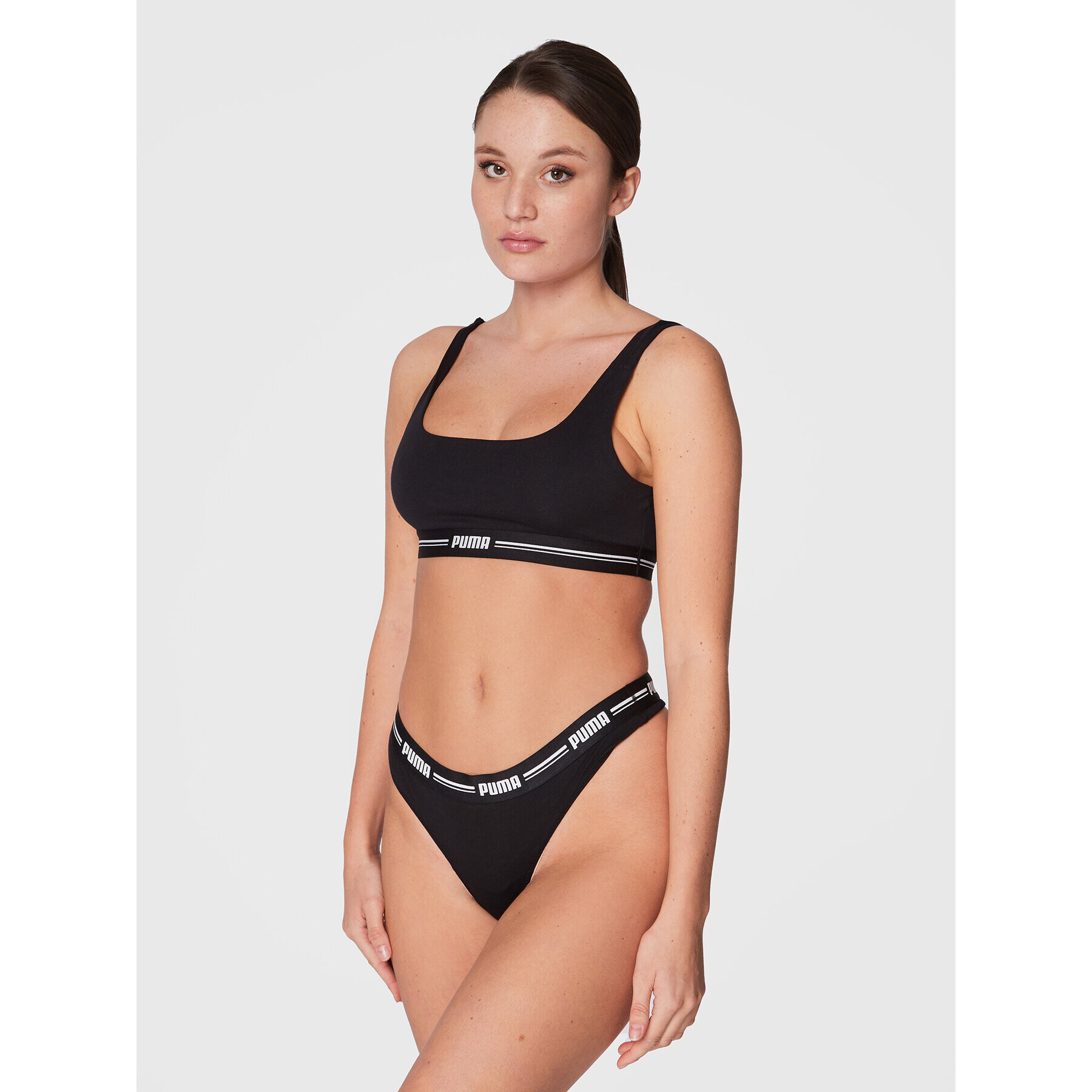 Puma Set 2 perechi de chiloți tanga 907854 Negru - Pled.ro