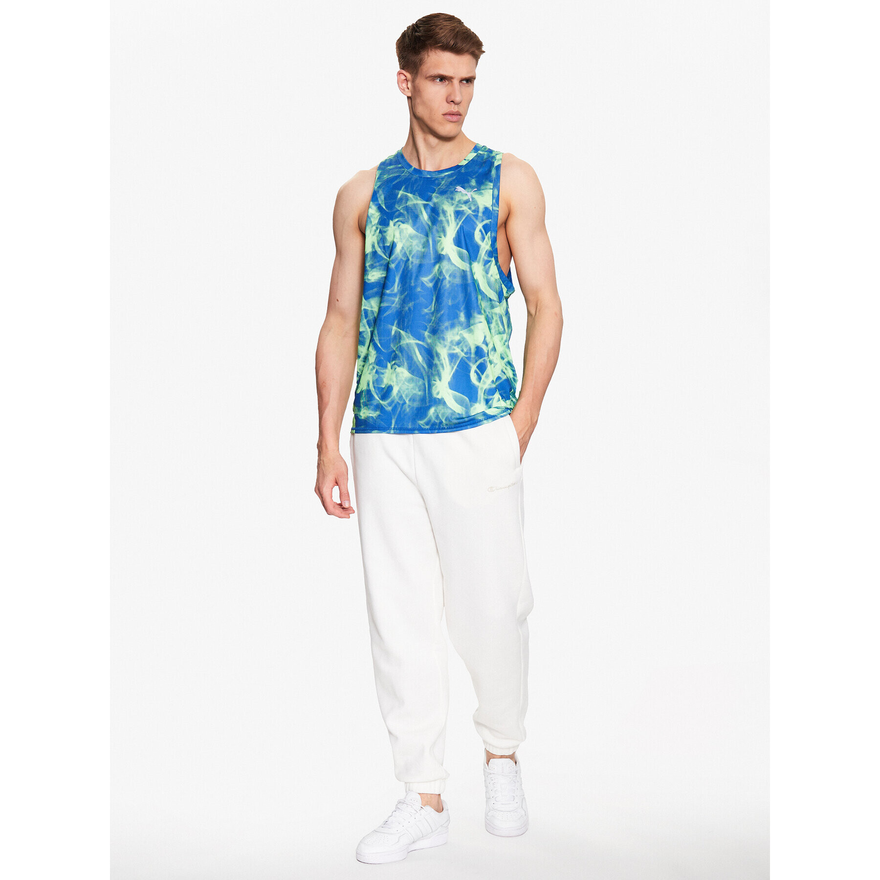 Puma Tank top Run Favorite Aop 523148 Albastru Regular Fit - Pled.ro