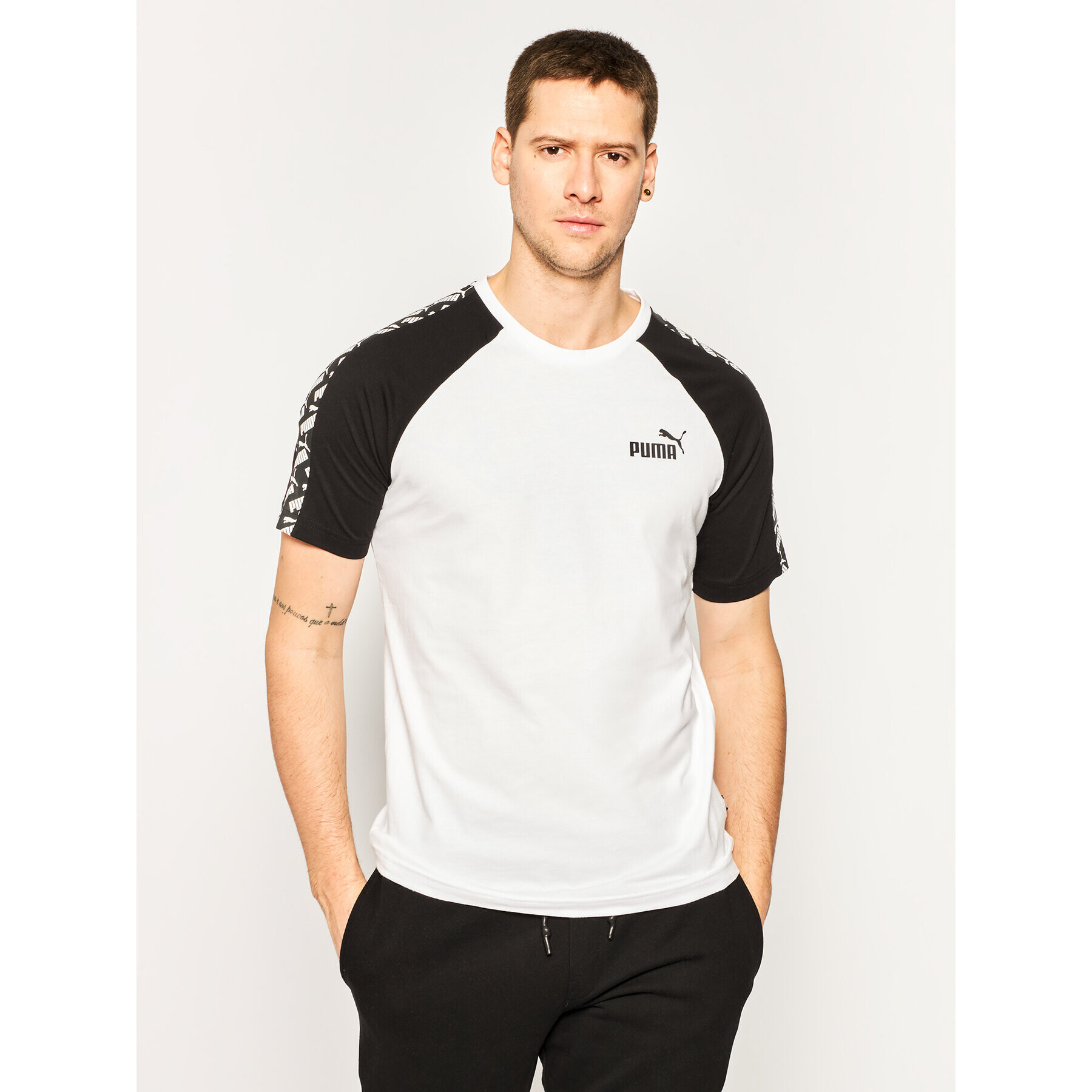 Puma Tricou Amplified Ragian Tee 582024 Alb Regular Fit - Pled.ro