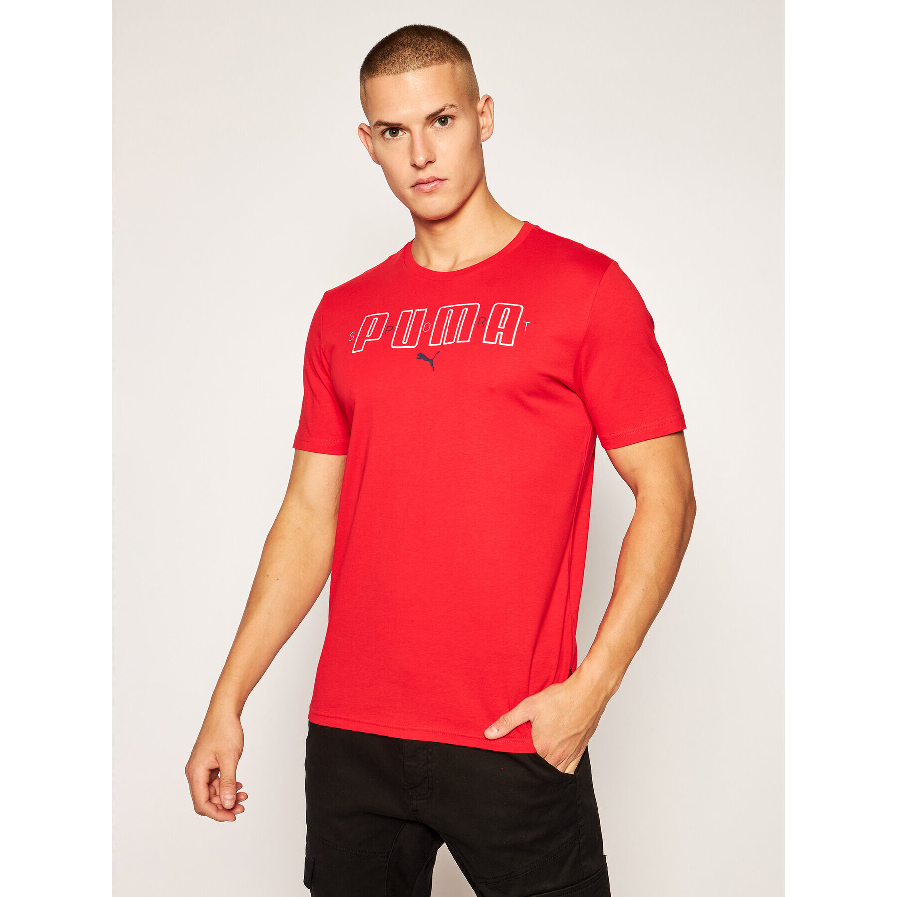 Puma Tricou Brand Tee 584509 Roșu Regular Fit - Pled.ro