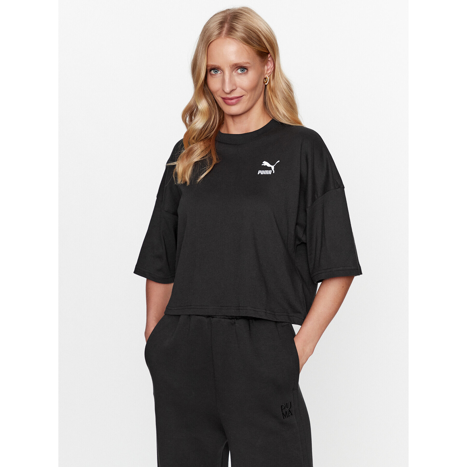 Puma Tricou Classics 621381 Negru Oversize - Pled.ro