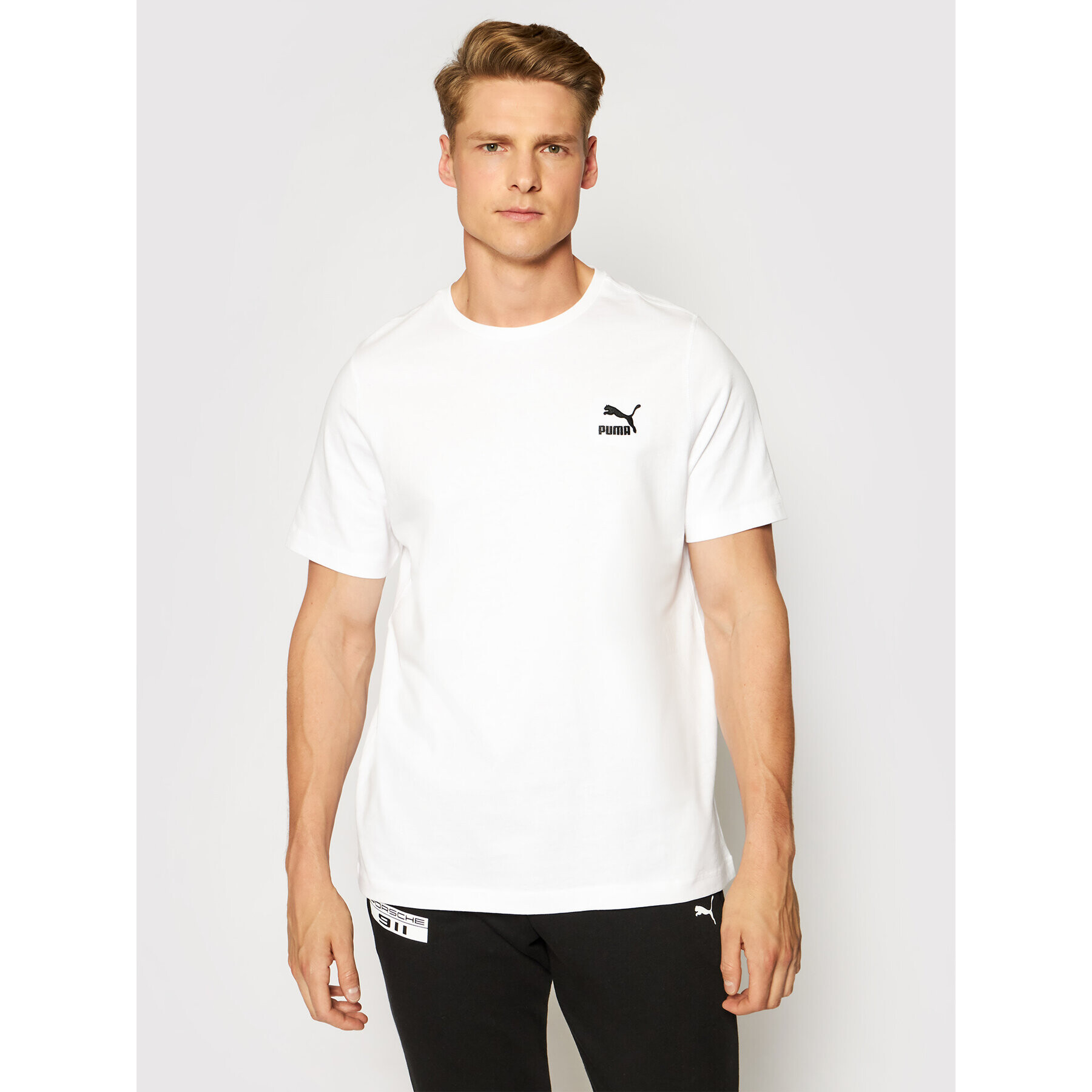 Puma Tricou Classics Embro 599795 Alb Regular Fit - Pled.ro