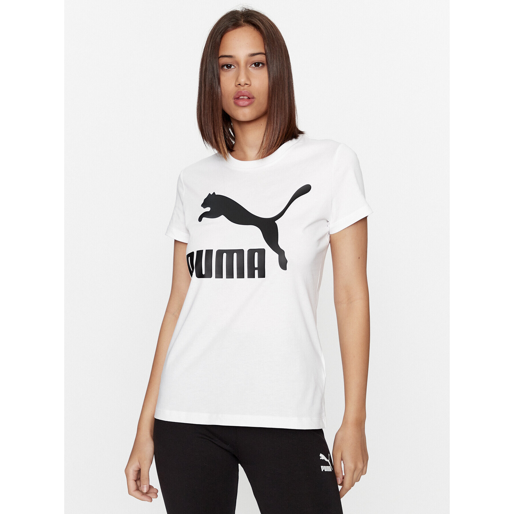 Puma Tricou Classics Logo 530076 Alb Regular Fit - Pled.ro