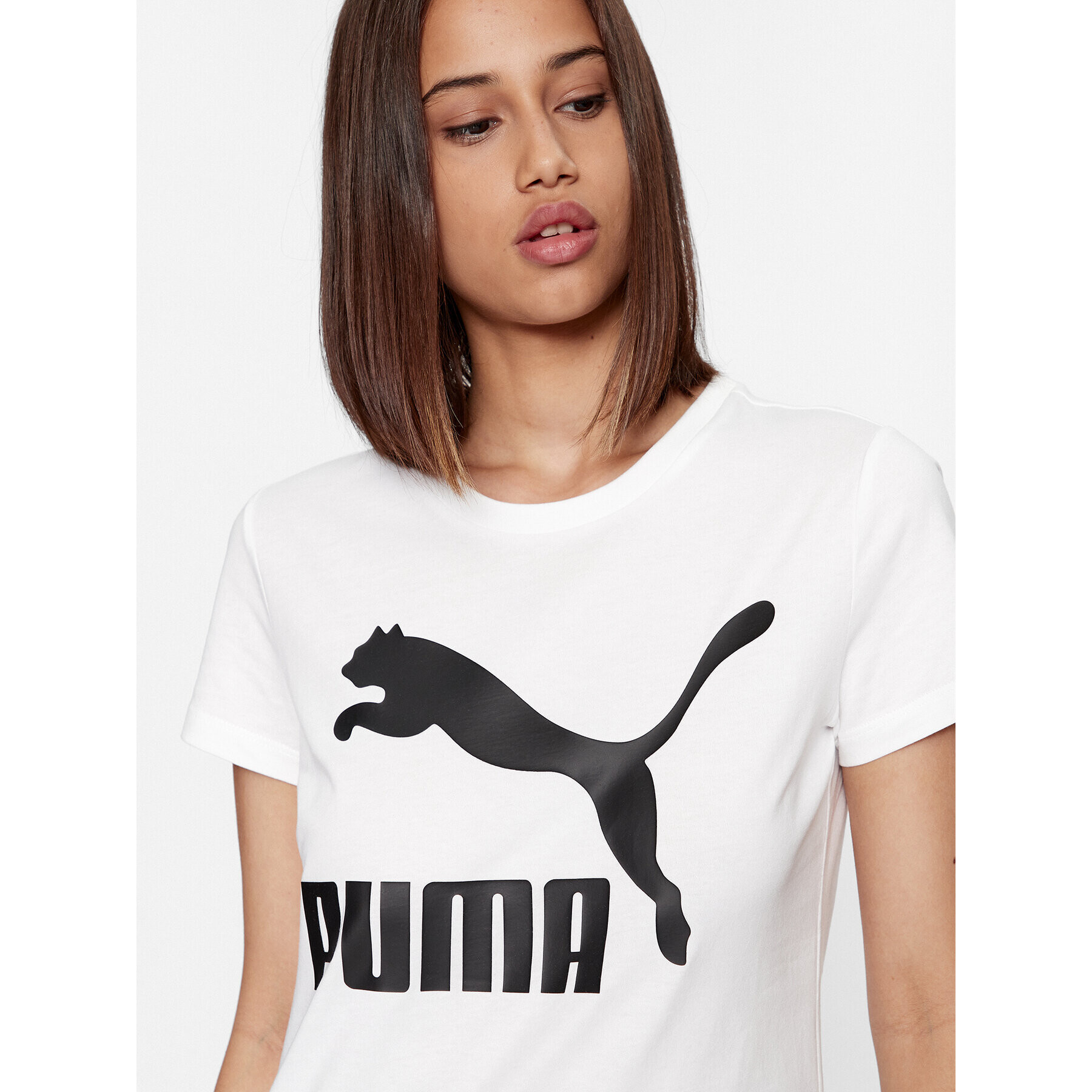 Puma Tricou Classics Logo 530076 Alb Regular Fit - Pled.ro