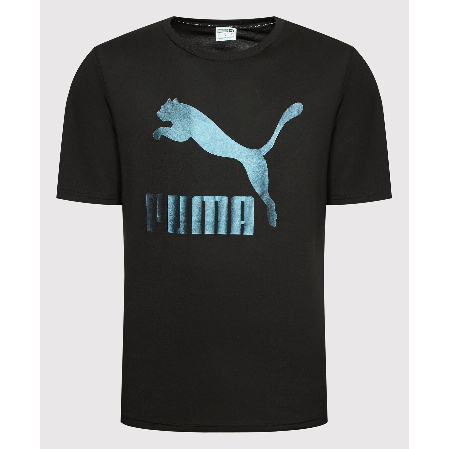 Puma Tricou Classics Logo Metallic 534711 Negru Regular Fit - Pled.ro