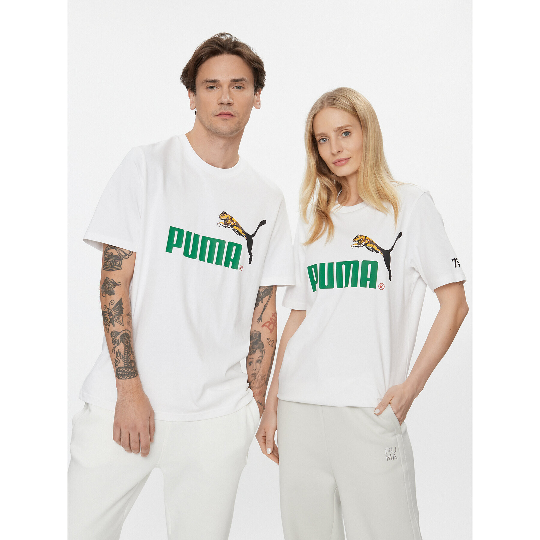 Puma Tricou Classics No.1 Logo Celebration 622182 Alb Regular Fit - Pled.ro