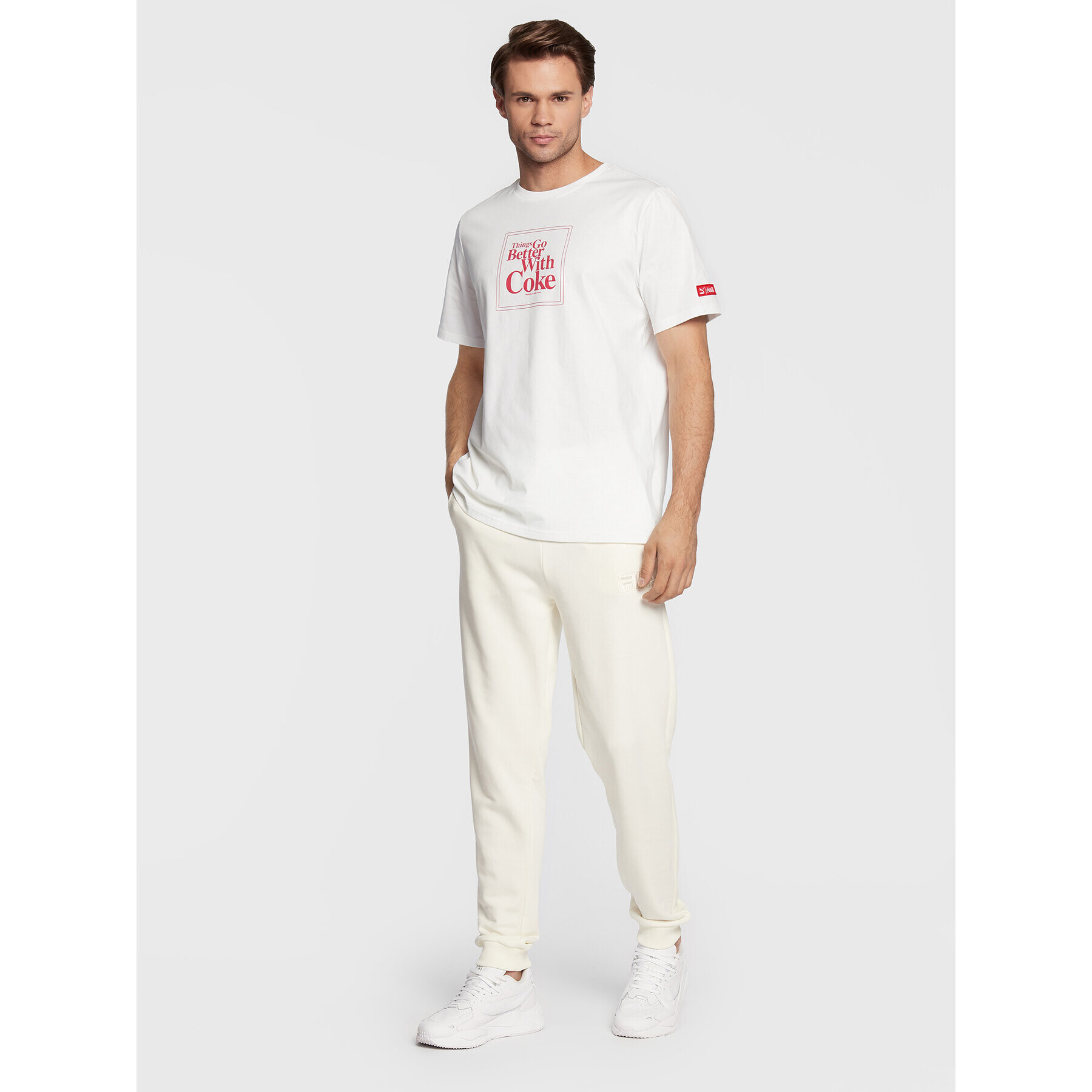 Puma Tricou COCA-COLA Graphic 536158 Alb Regular Fit - Pled.ro