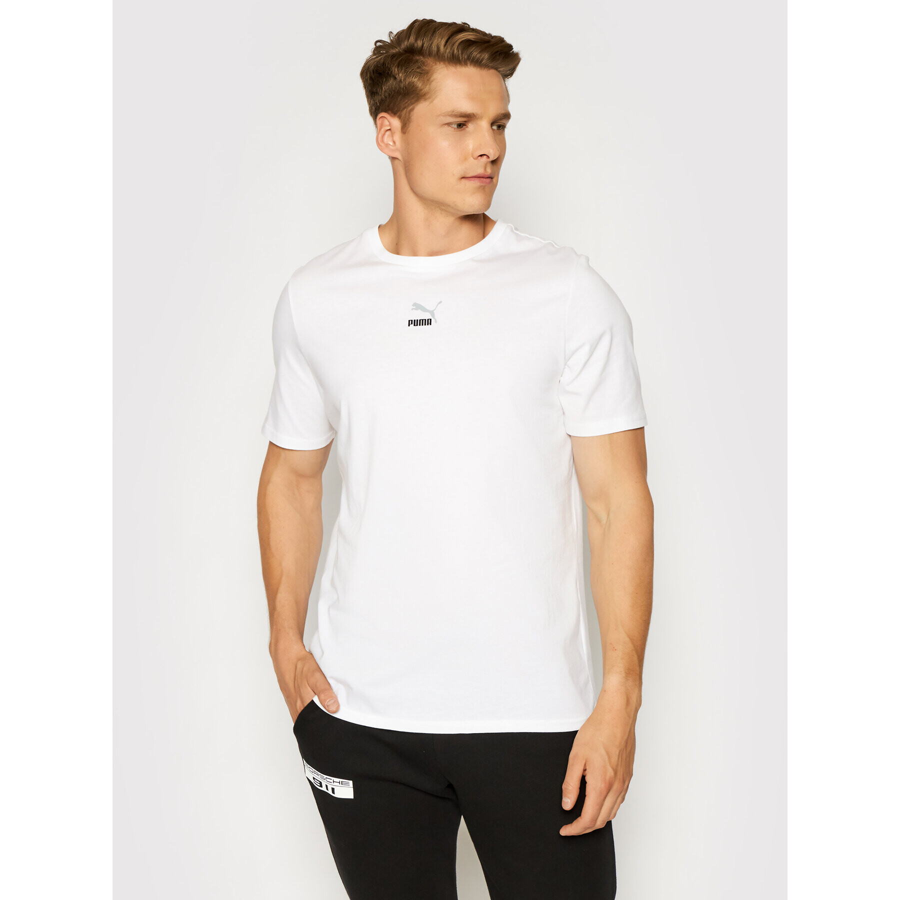 Puma Tricou Elevate Tape 531075 Alb Regular Fit - Pled.ro