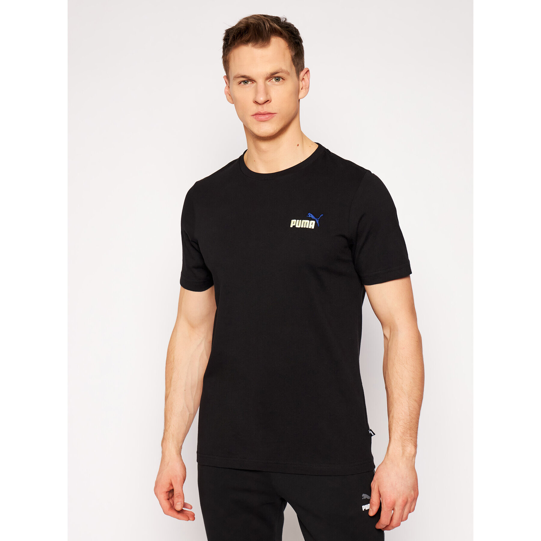 Puma Tricou Embroldery Logo Tee 587184 Negru Regular Fit - Pled.ro