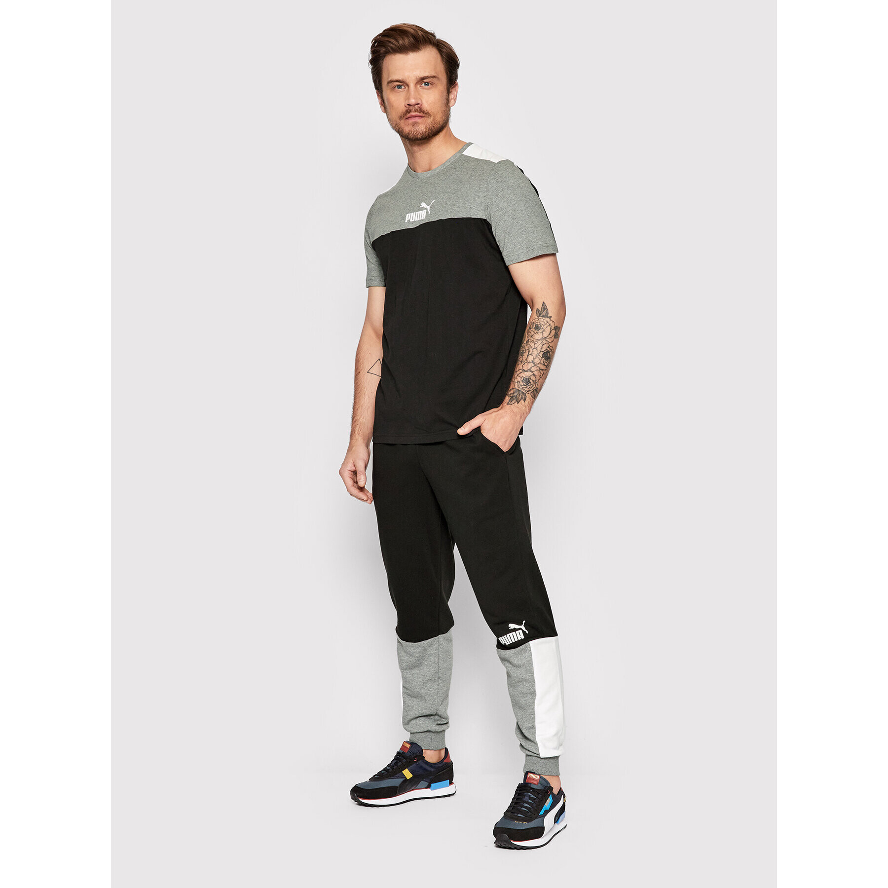 Puma Tricou Ess+Block 847426 Negru Regular Fit - Pled.ro