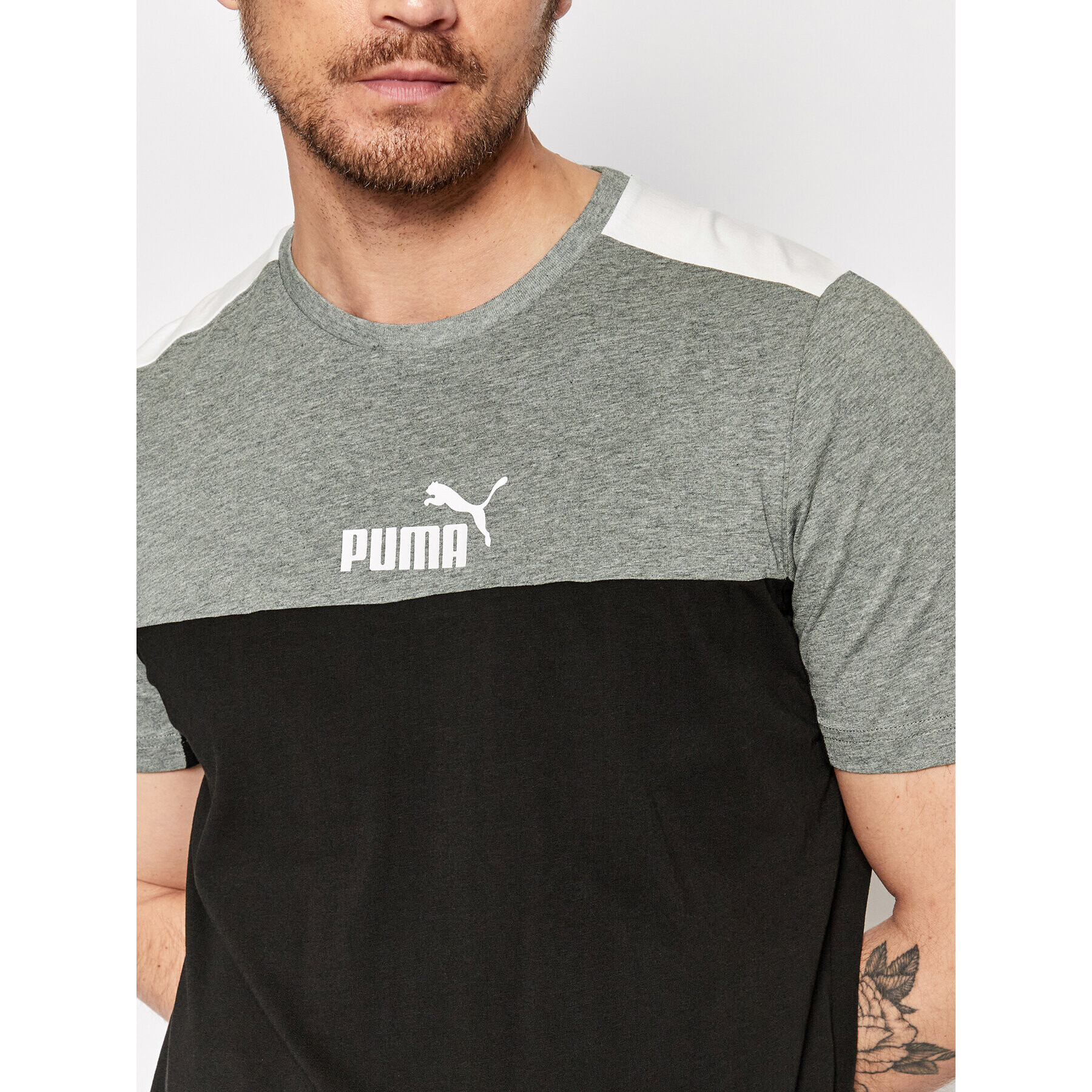 Puma Tricou Ess+Block 847426 Negru Regular Fit - Pled.ro