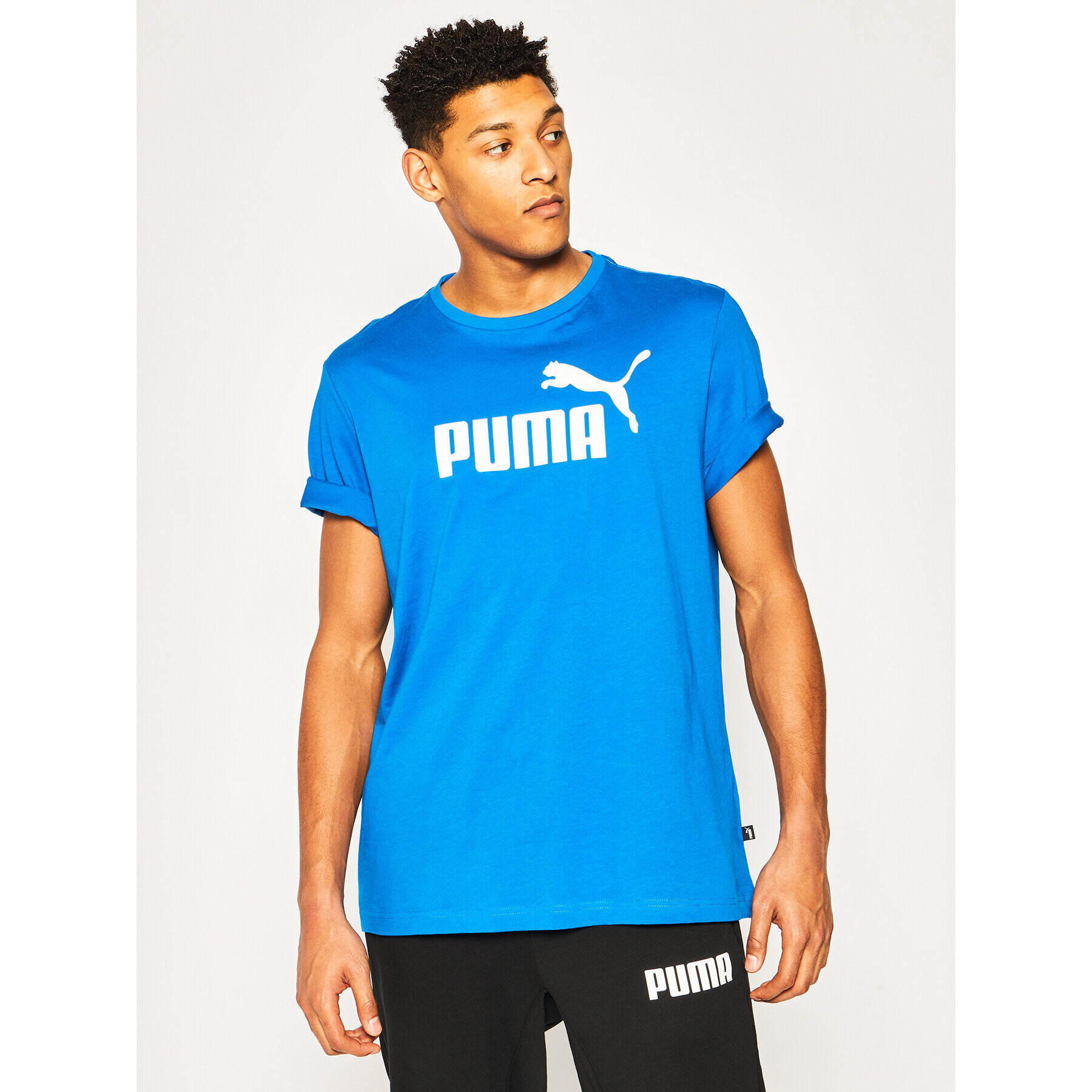 Puma Tricou Essential Tee 851740 Albastru Regular Fit - Pled.ro