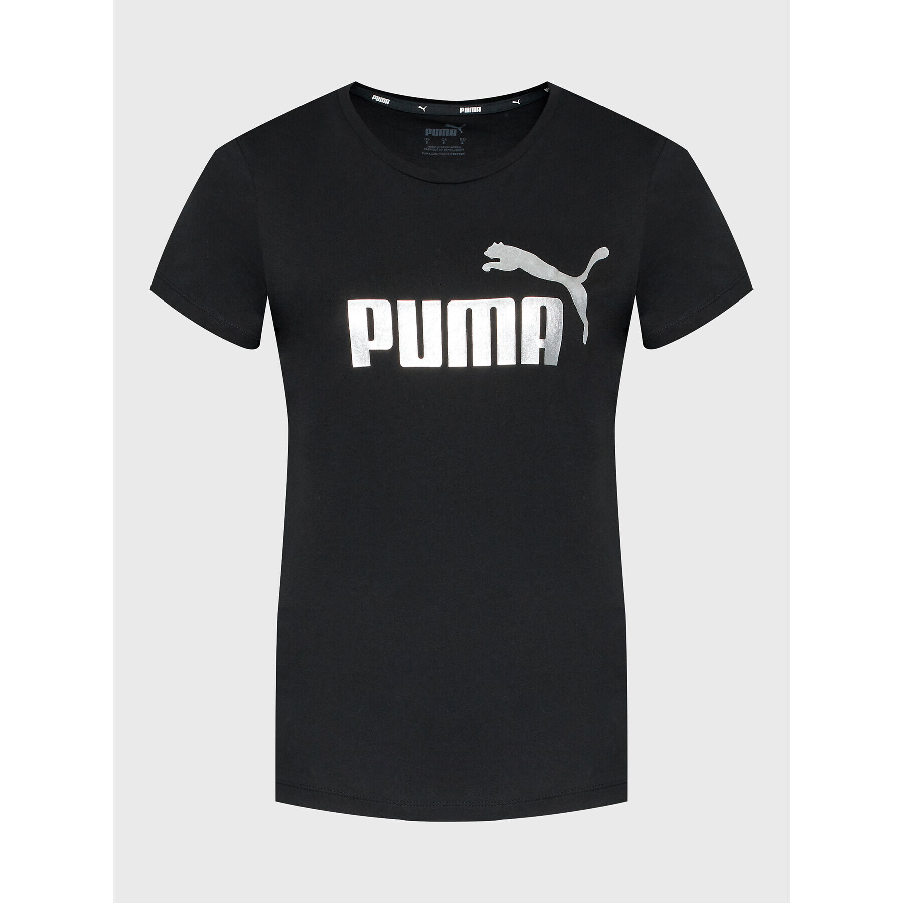 Puma Tricou Essentials+ Metallic Logo 848303 Negru Regular Fit - Pled.ro