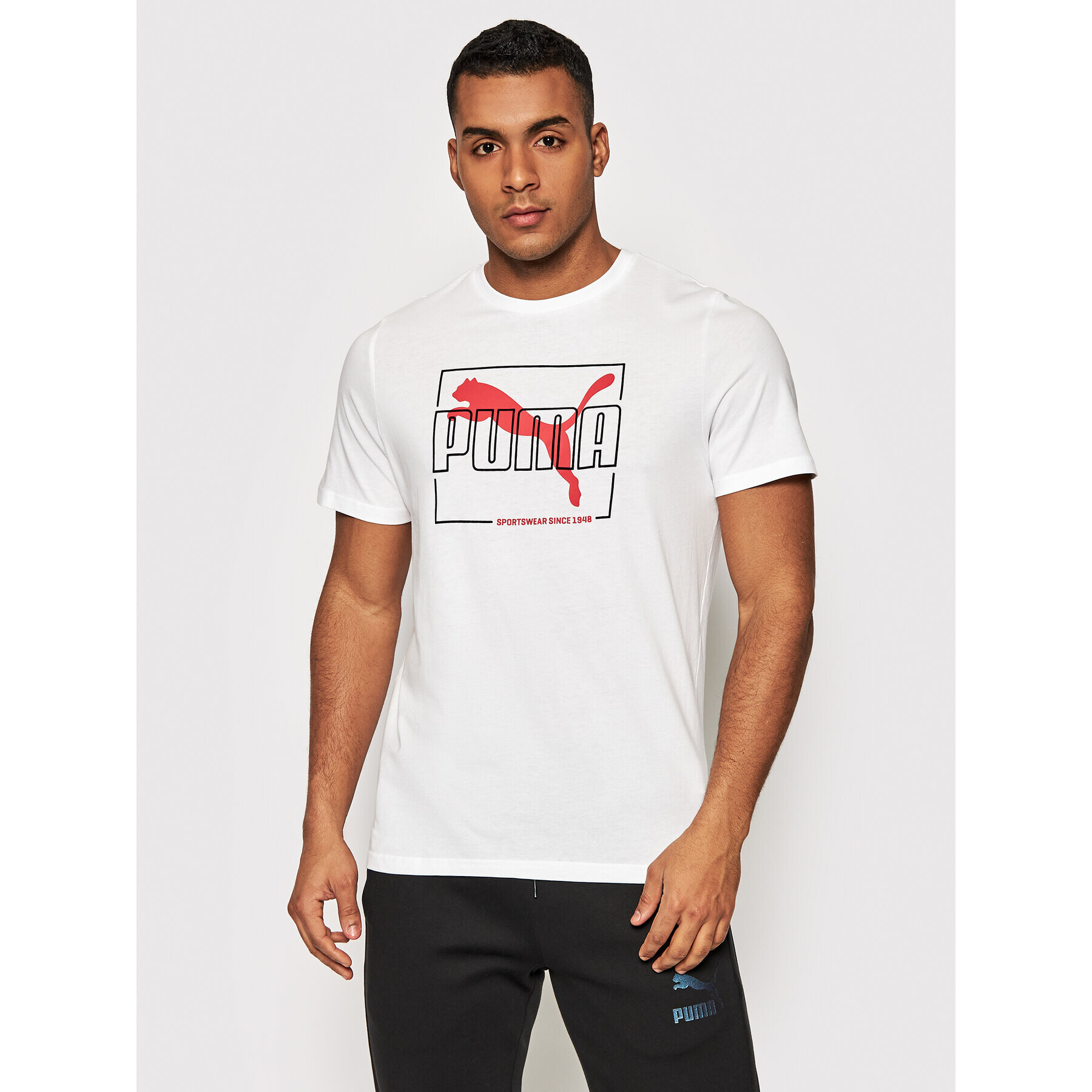 Puma Tricou Flock 587770 Alb Regular Fit - Pled.ro