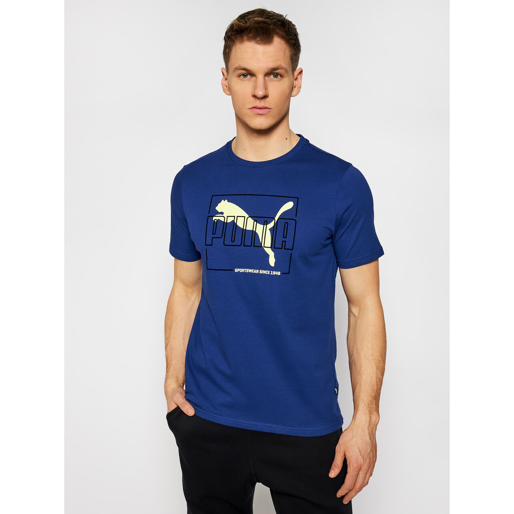 Puma Tricou Flock 587770 Bleumarin Regular Fit - Pled.ro