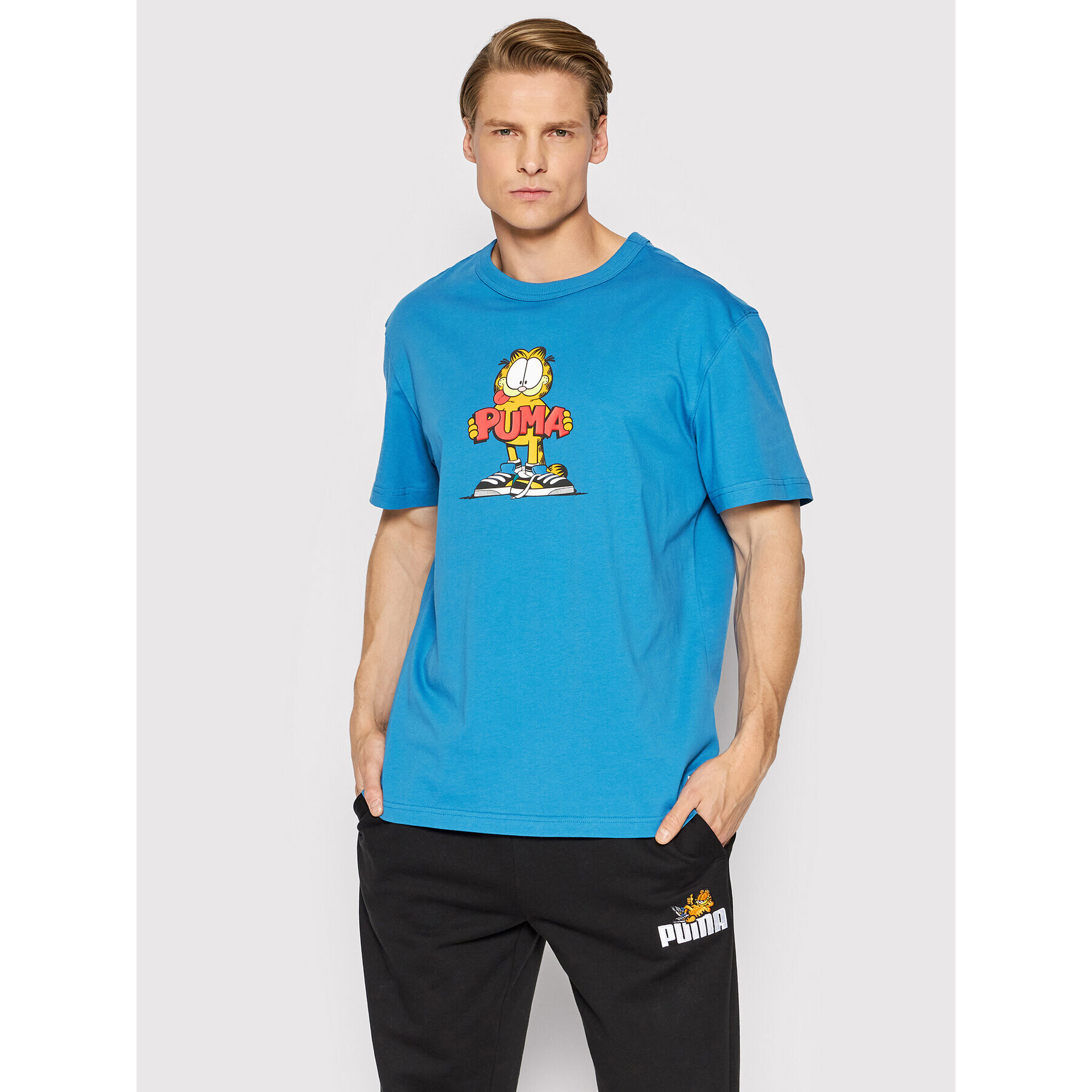 Puma Tricou GARFIELD Graphic 534433 Albastru Regular Fit - Pled.ro