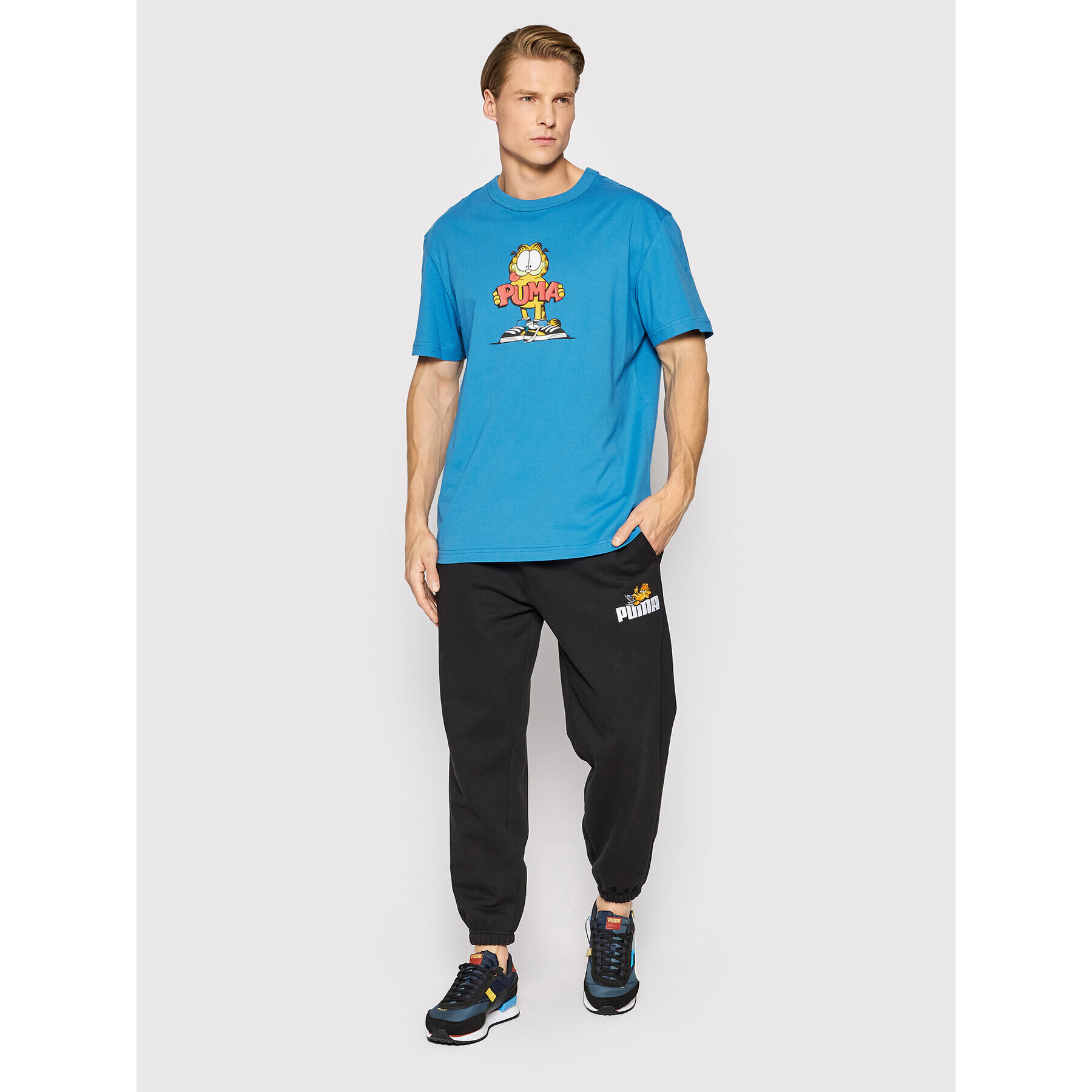 Puma Tricou GARFIELD Graphic 534433 Albastru Regular Fit - Pled.ro