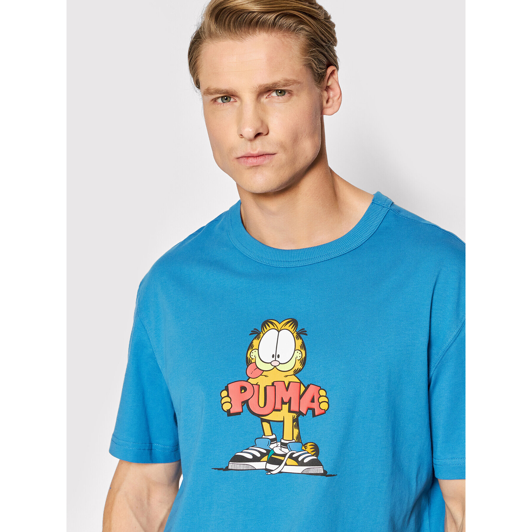 Puma Tricou GARFIELD Graphic 534433 Albastru Regular Fit - Pled.ro