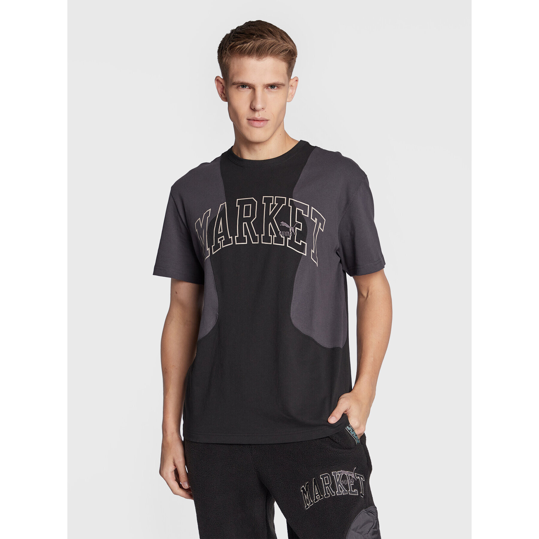 Puma Tricou MARKET Logo 53508101 Negru Regular Fit - Pled.ro