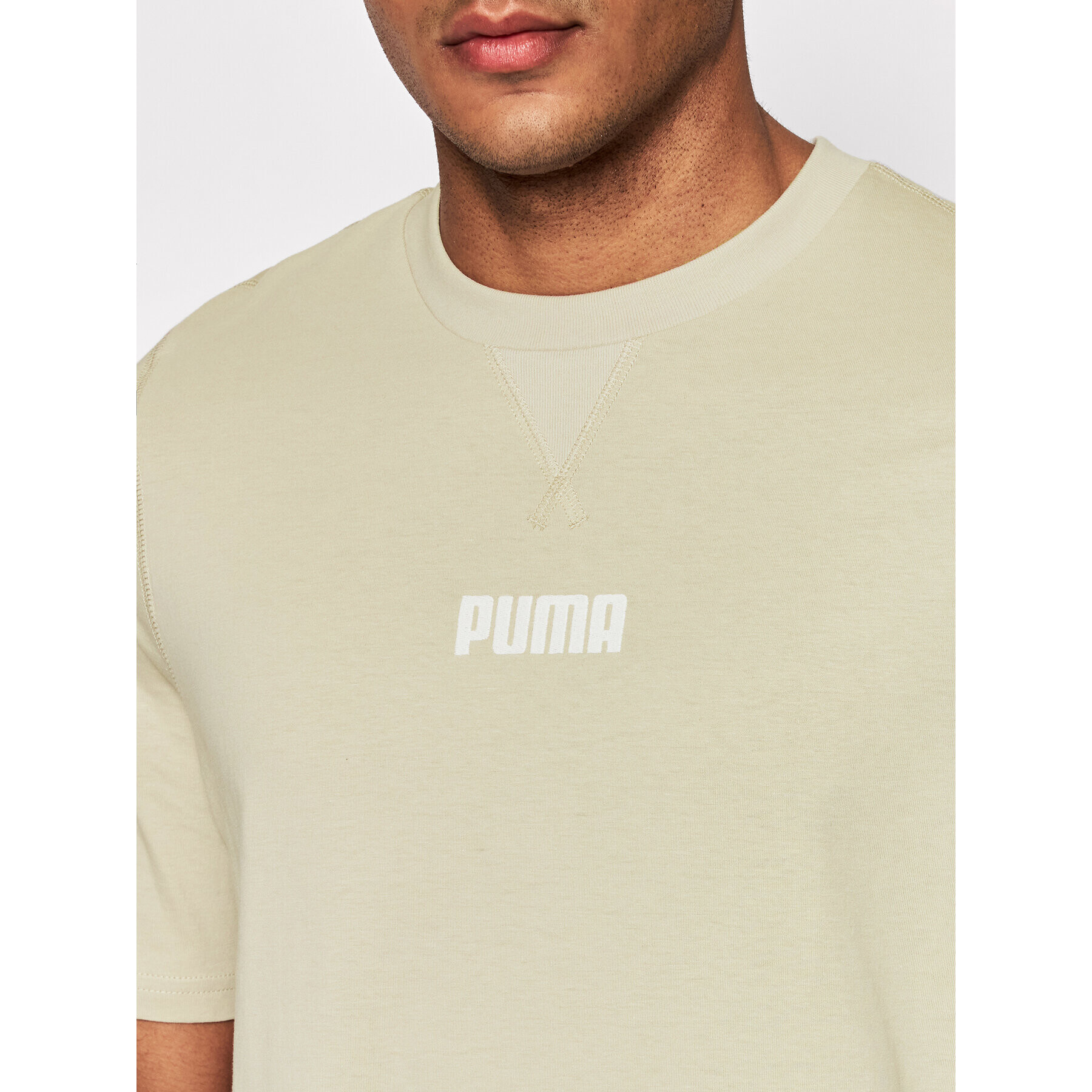 Puma Tricou Modern Basics 847407 Bej Regular Fit - Pled.ro