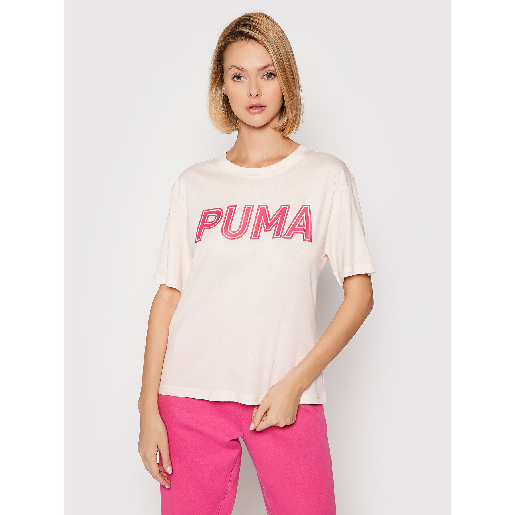 Puma Tricou Modern Sports Logo 581229 Roz Relaxed Fit - Pled.ro