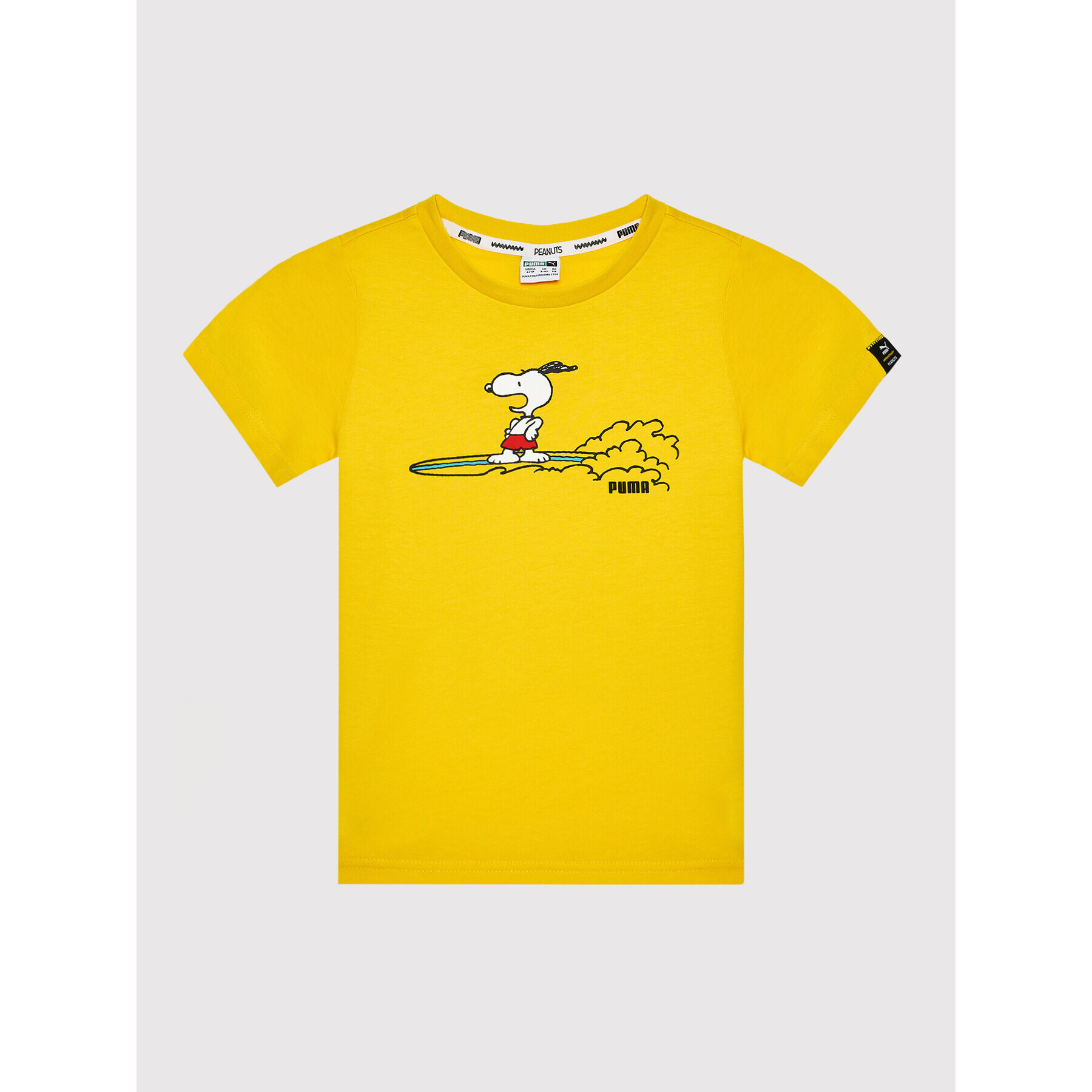 Puma Tricou PEANUTS Tee 599457 Galben Regular Fit - Pled.ro