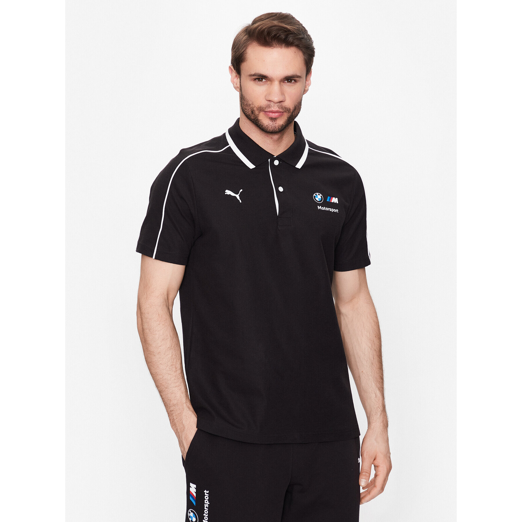 Puma Tricou polo Bmw Mms 538135 Negru Regular Fit - Pled.ro