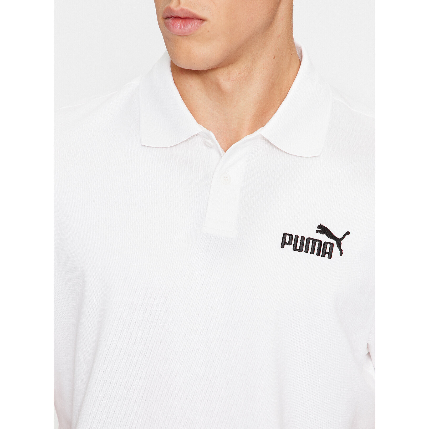 Puma Tricou polo Ess Pique 586674 Alb Regular Fit - Pled.ro