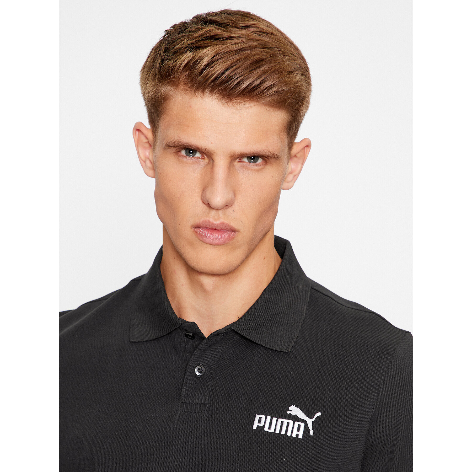 Puma Tricou polo Ess Pique 586674 Negru Regular Fit - Pled.ro