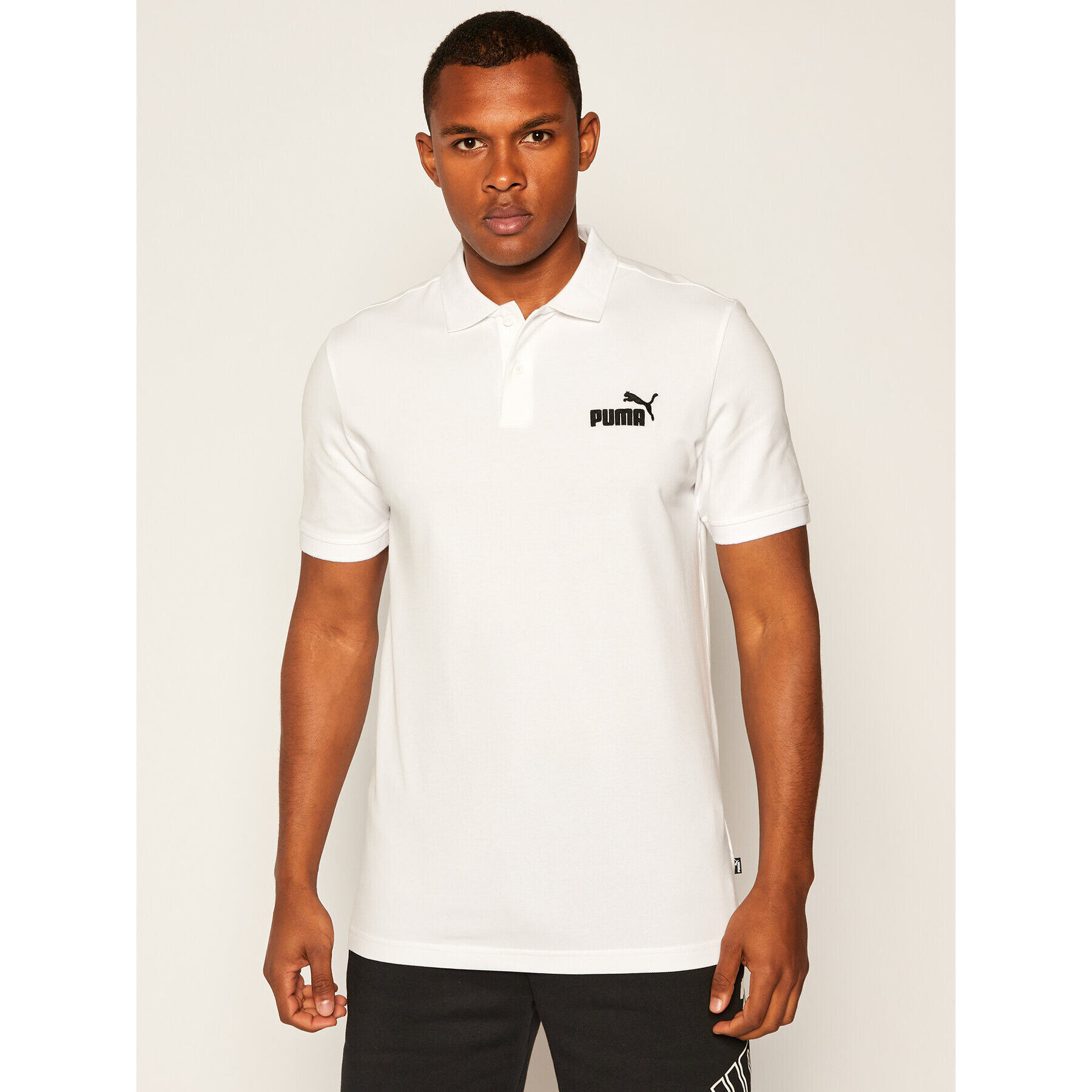 Puma Tricou polo Ess Pique 851759 Alb Regular Fit - Pled.ro