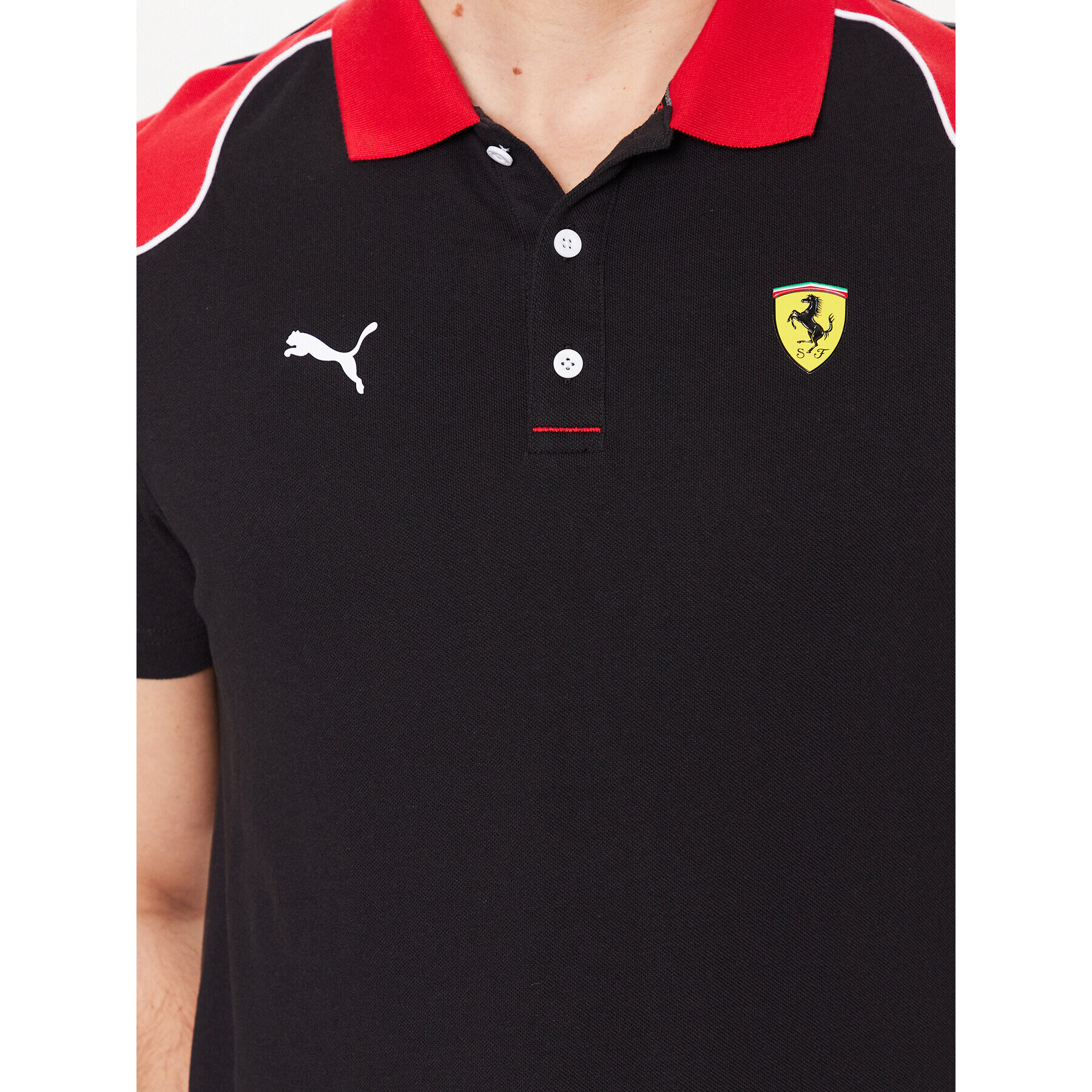 Puma Tricou polo Ferrari 538169 Negru Regular Fit - Pled.ro