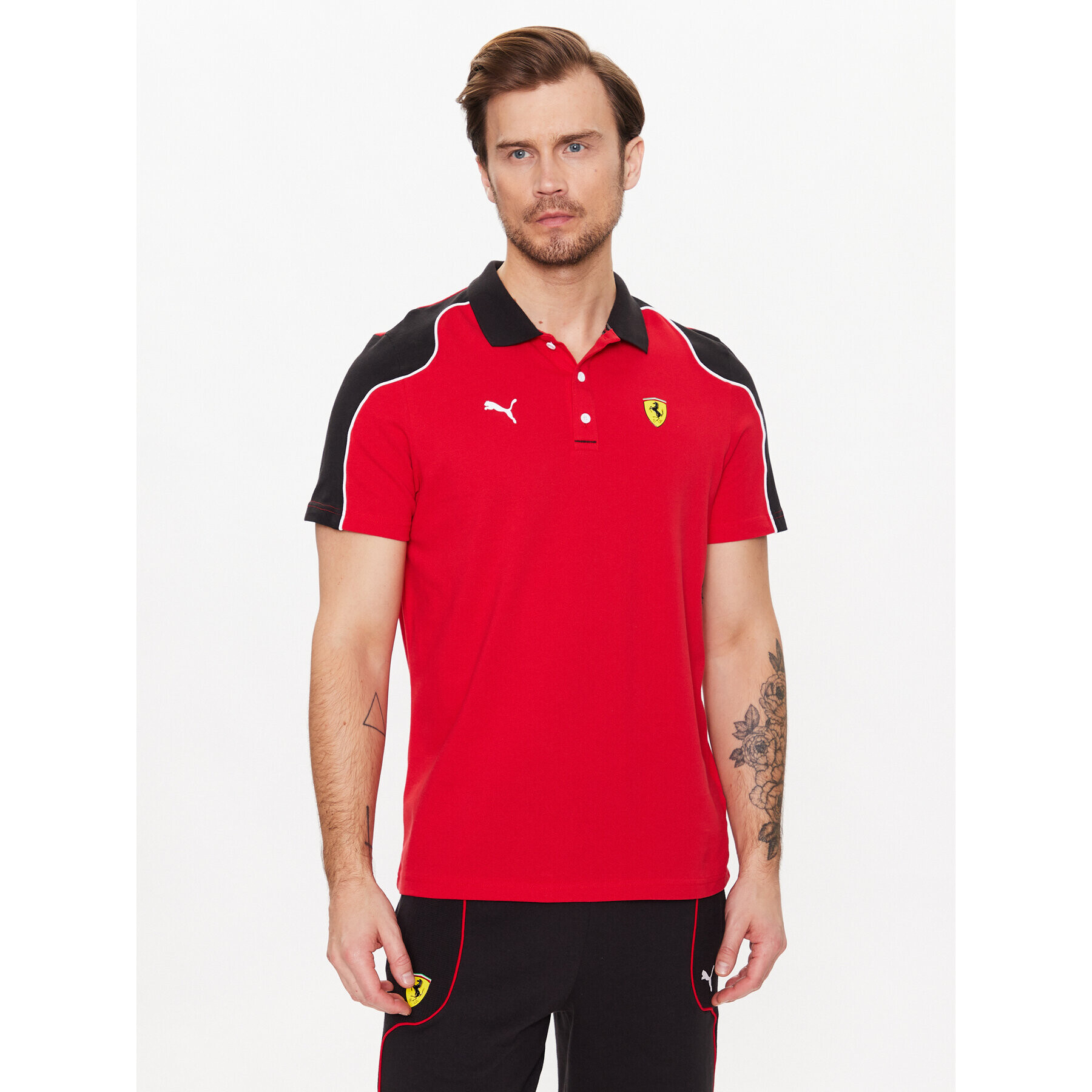 Puma Tricou polo Ferrari 538169 Roșu Regular Fit - Pled.ro