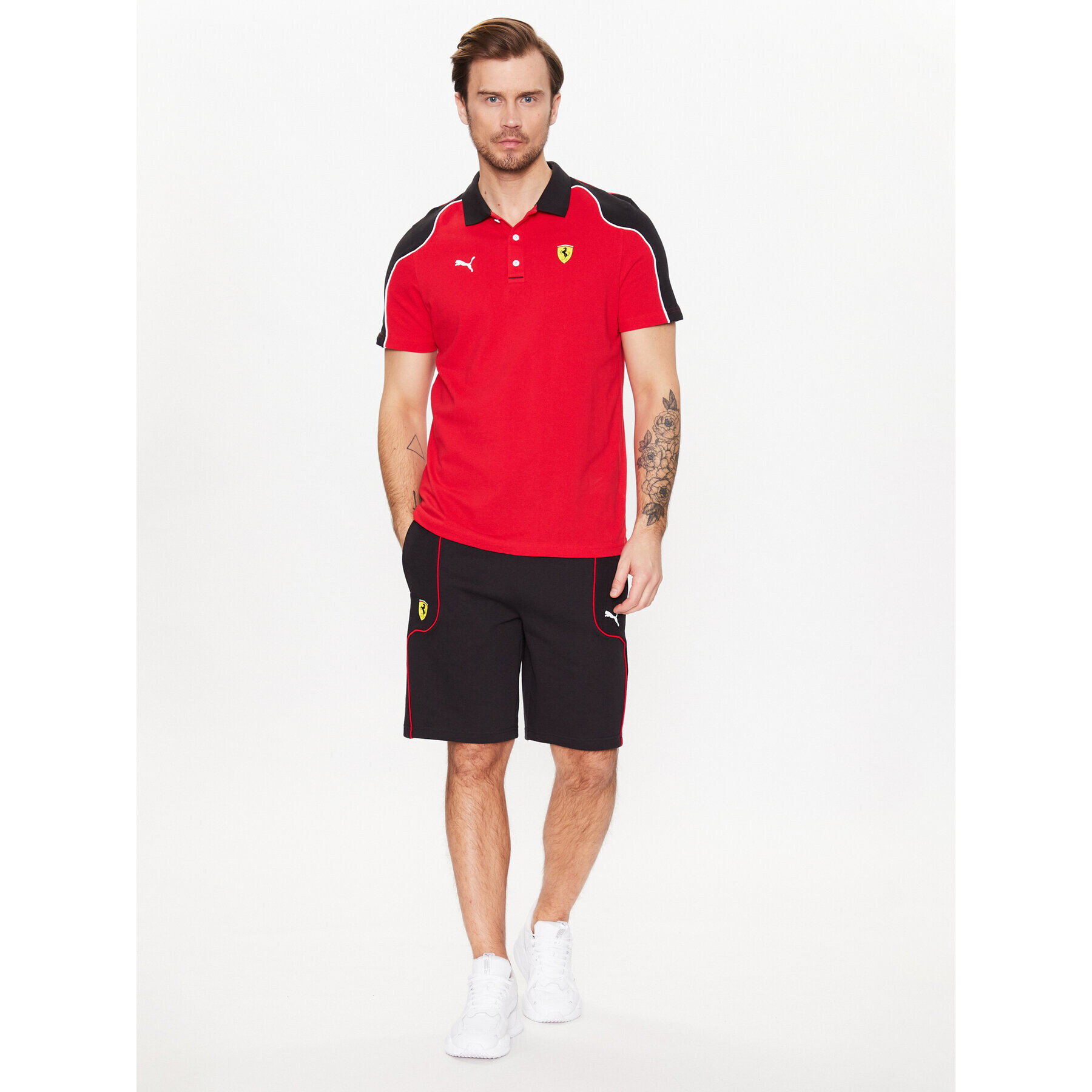 Puma Tricou polo Ferrari 538169 Roșu Regular Fit - Pled.ro