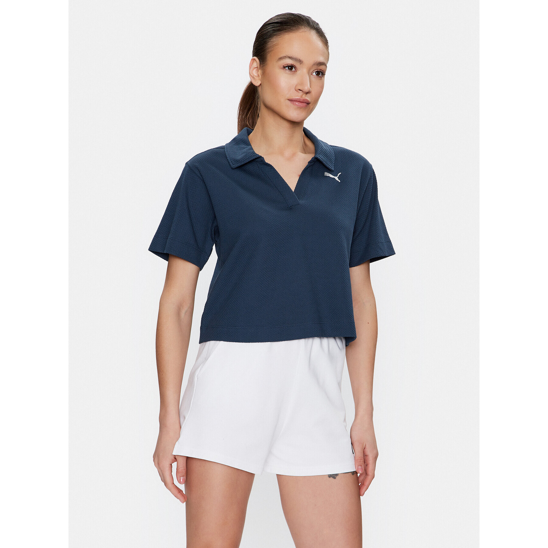 Puma Tricou polo Her 673108 Bleumarin Relaxed Fit - Pled.ro