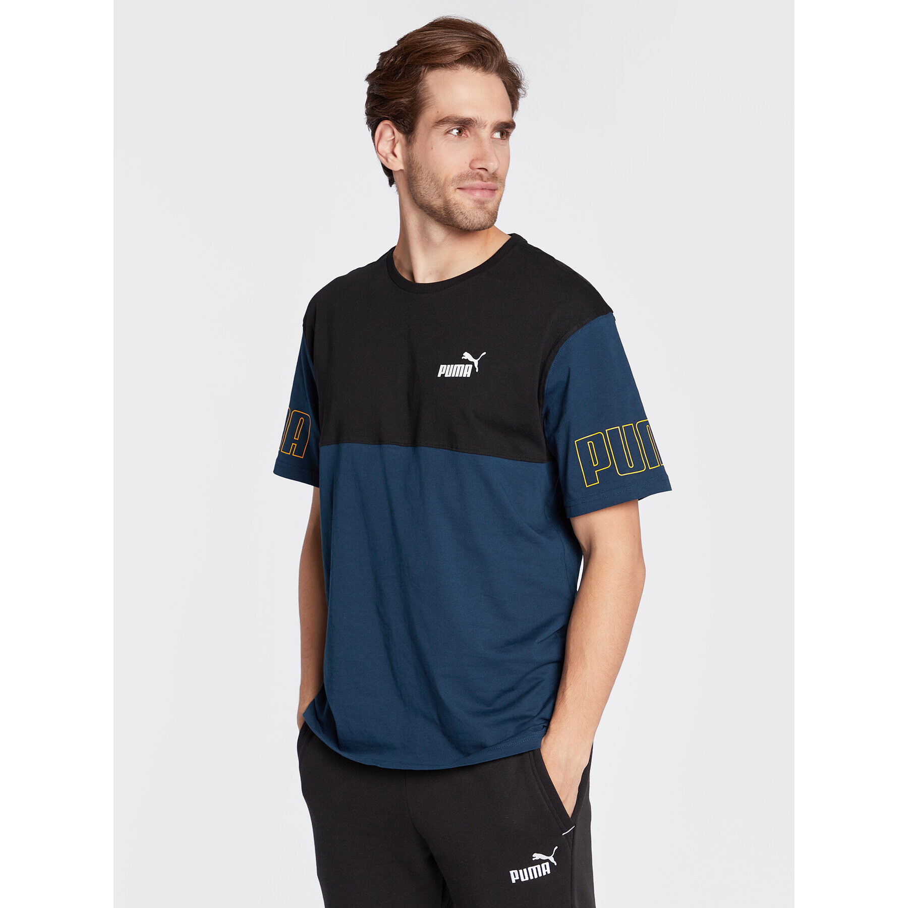 Puma Tricou Power Colorblock 671567 Albastru Relaxed Fit - Pled.ro