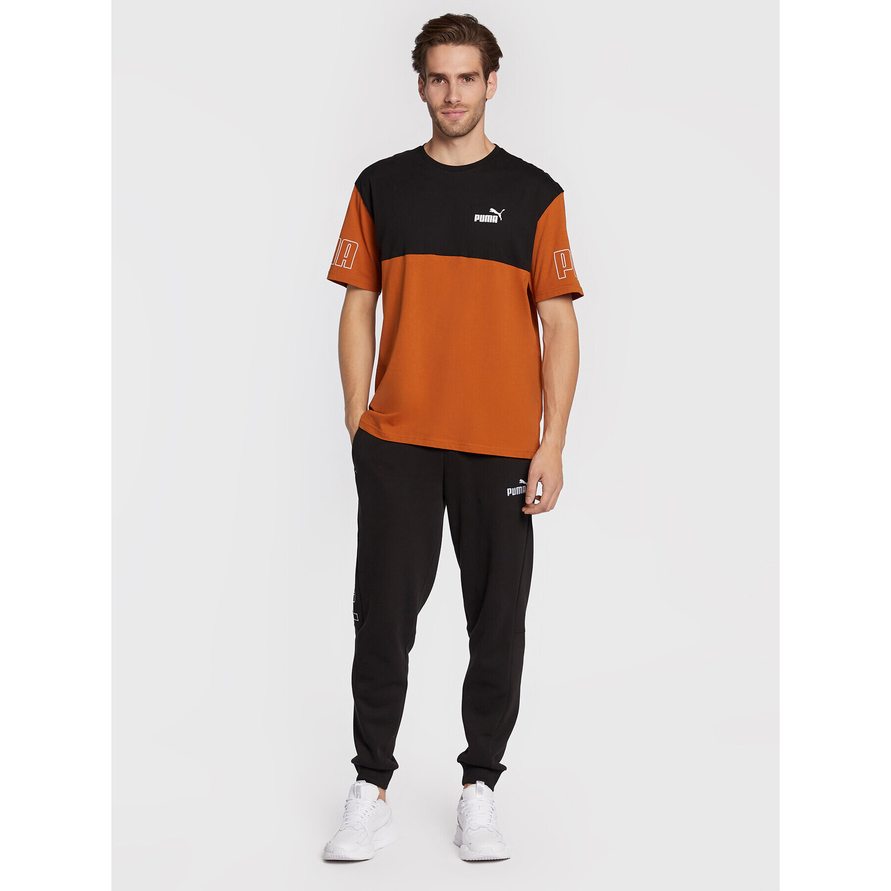 Puma Tricou Power Colorblock 671567 Portocaliu Relaxed Fit - Pled.ro