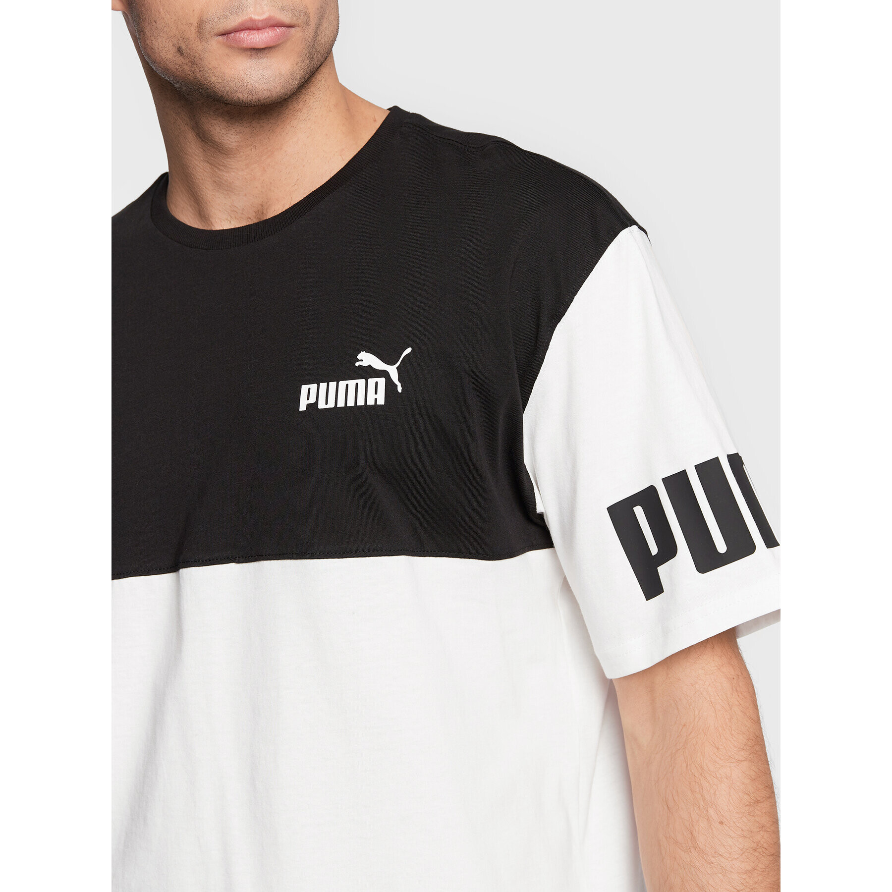 Puma Tricou Power Colorblock 849801 Alb Relaxed Fit - Pled.ro