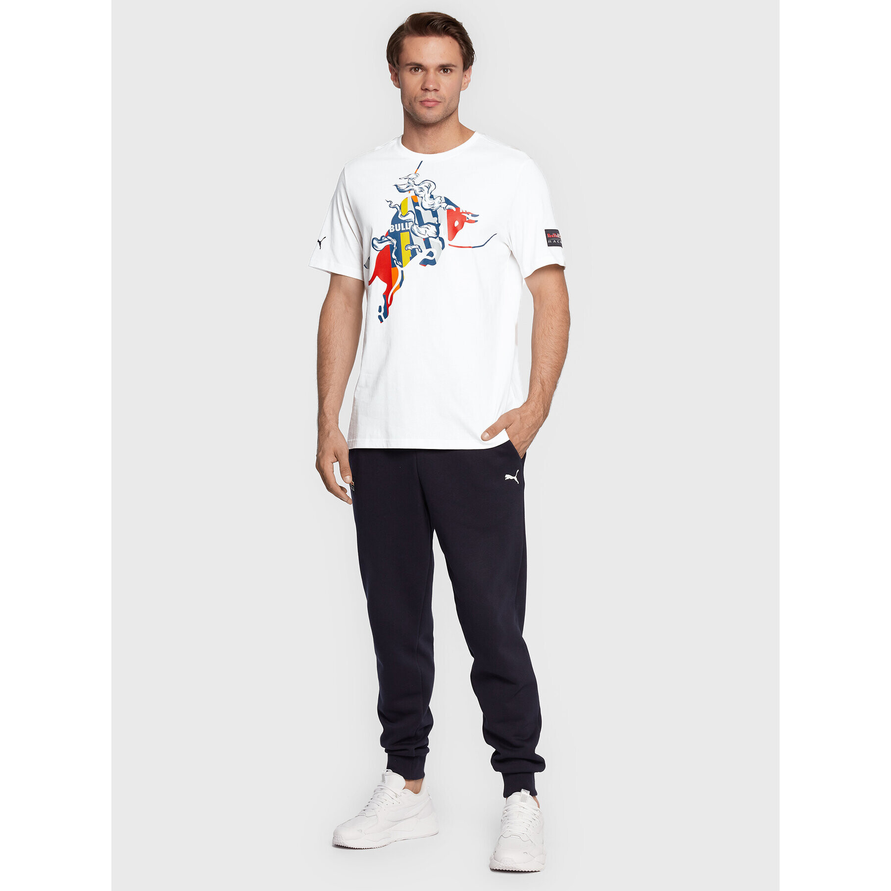 Puma Tricou Rbr Dynamic Bull Logo 534996 Alb Regular Fit - Pled.ro