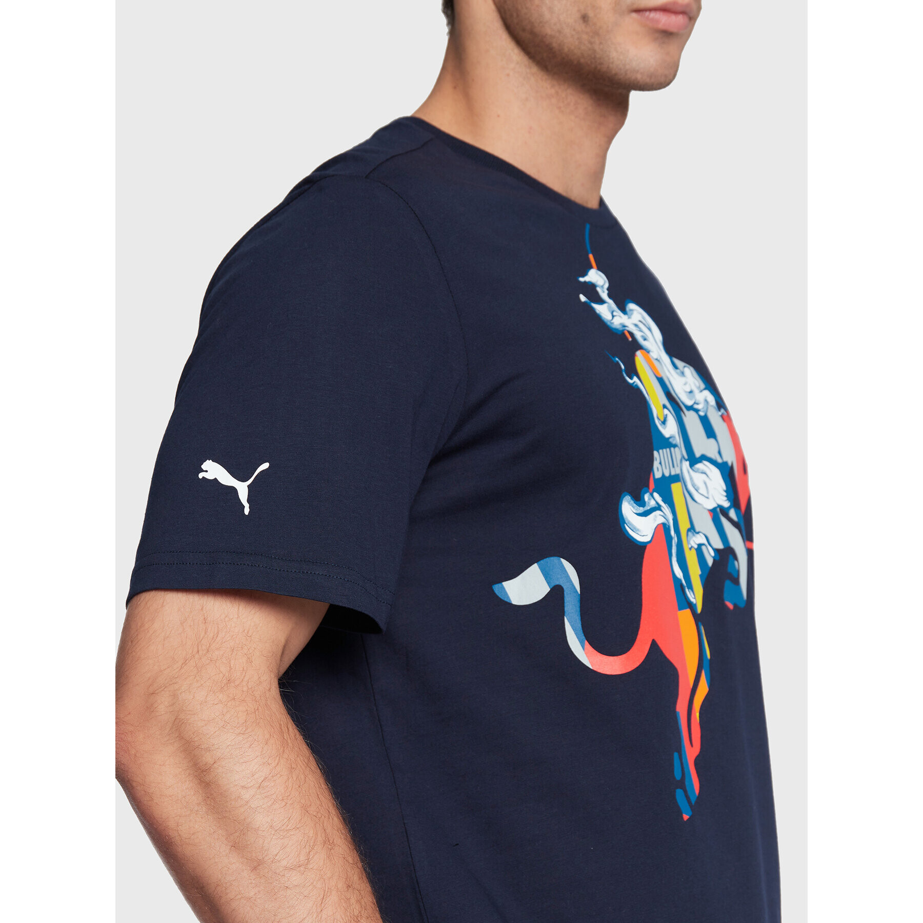 Puma Tricou Rbr Dynamic Bull Logo 534996 Bleumarin Regular Fit - Pled.ro