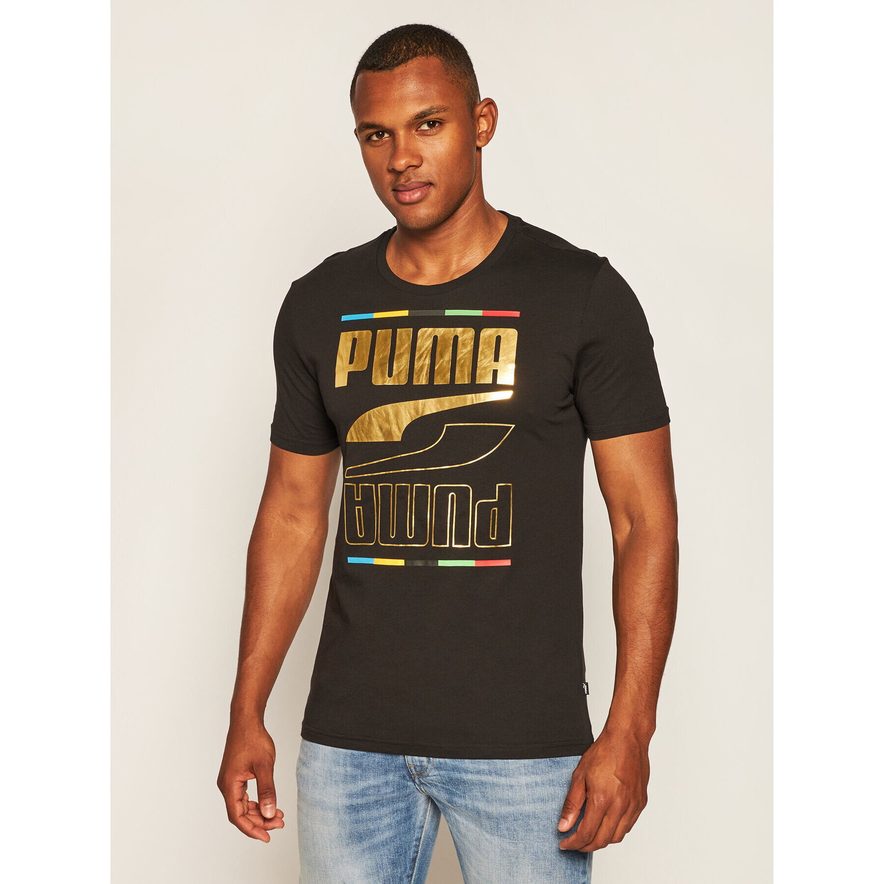 Puma Tricou Rebel Tee 5 Continents 584607 Negru Regular Fit - Pled.ro