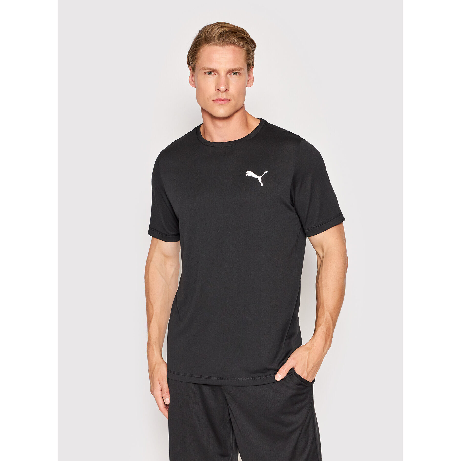 Puma Tricou tehnic Active Small Logo 586725 Negru Regular Fit - Pled.ro