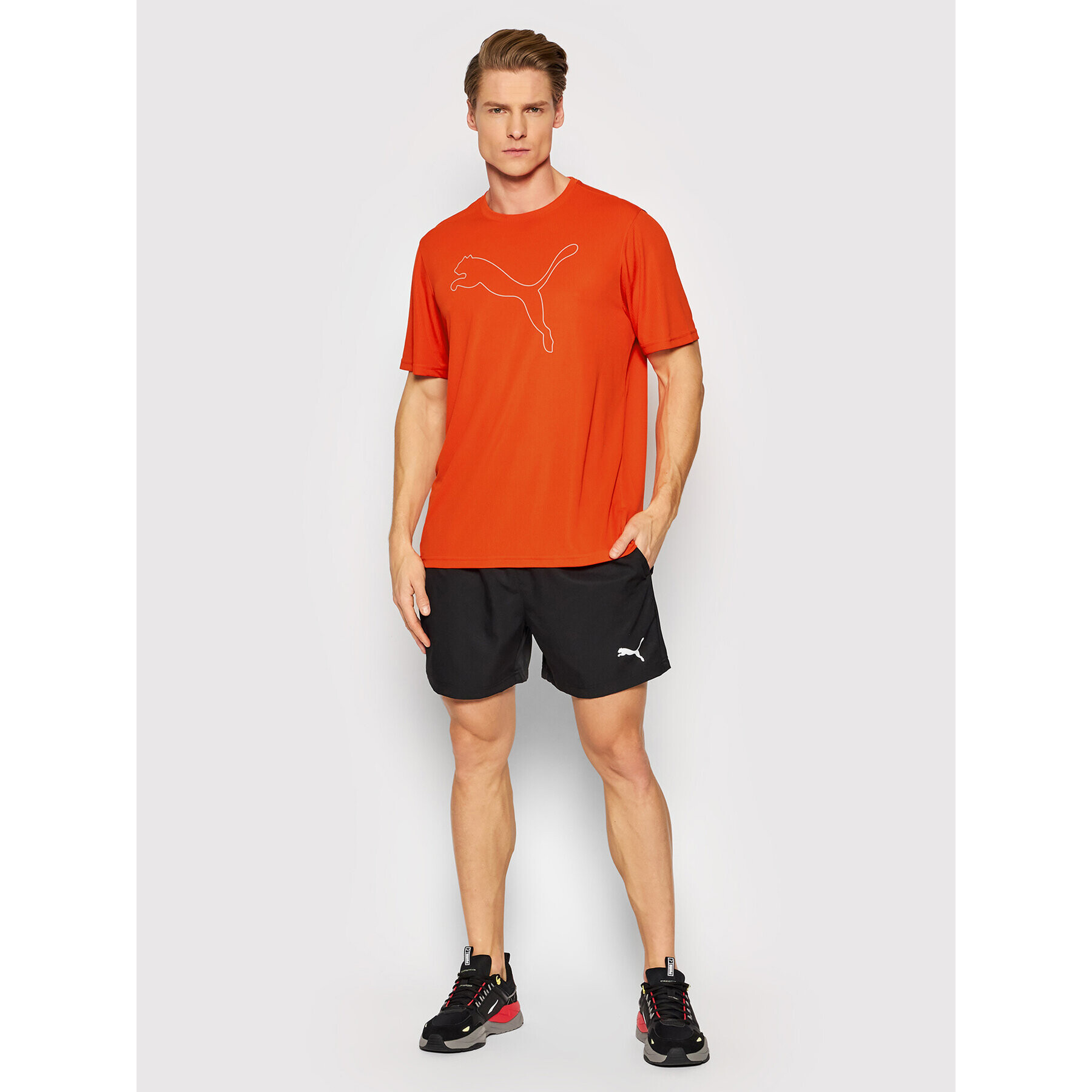 Puma Tricou tehnic Performance Cat 520491 Portocaliu Regular Fit - Pled.ro