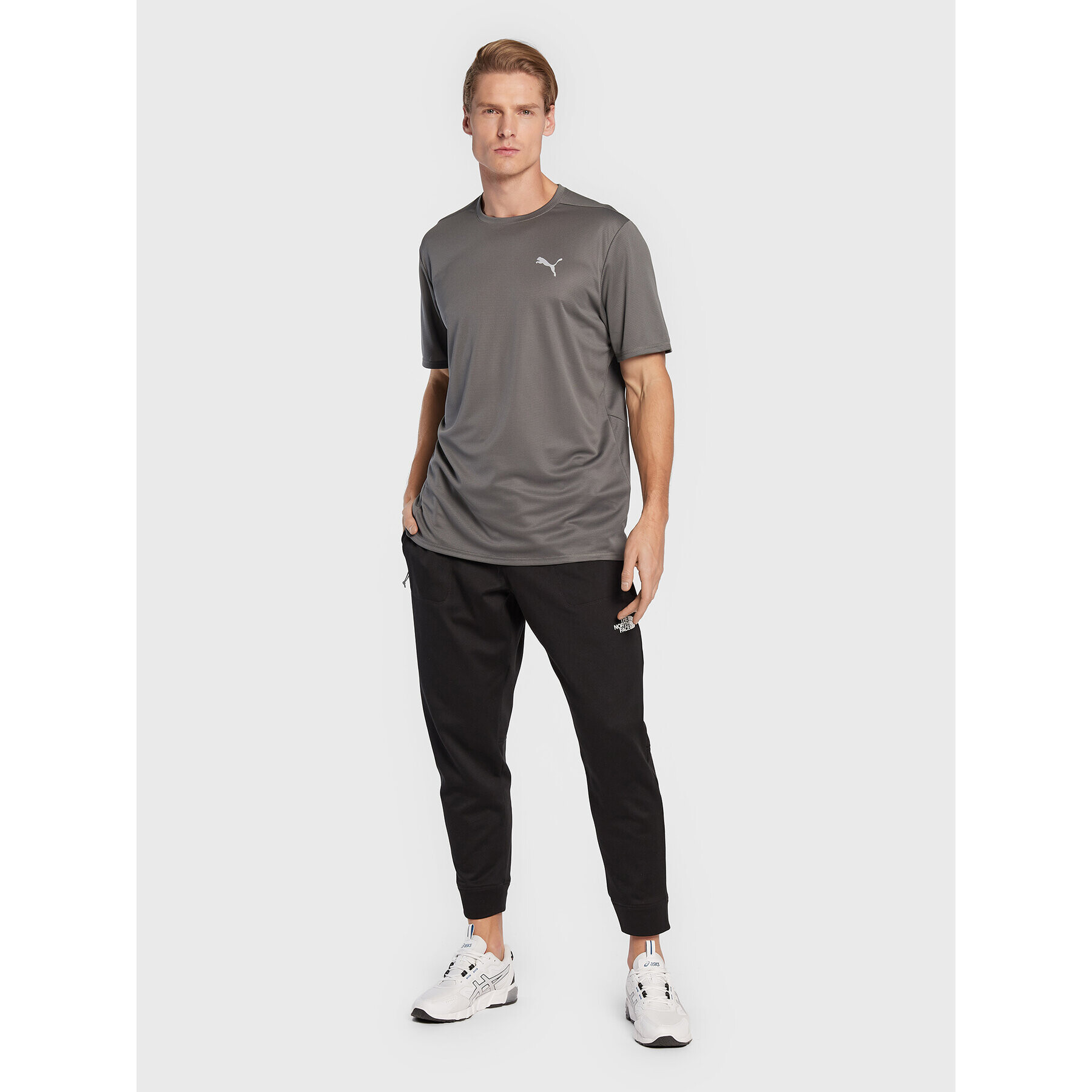 Puma Tricou tehnic Run 520208 Gri Regular Fit - Pled.ro