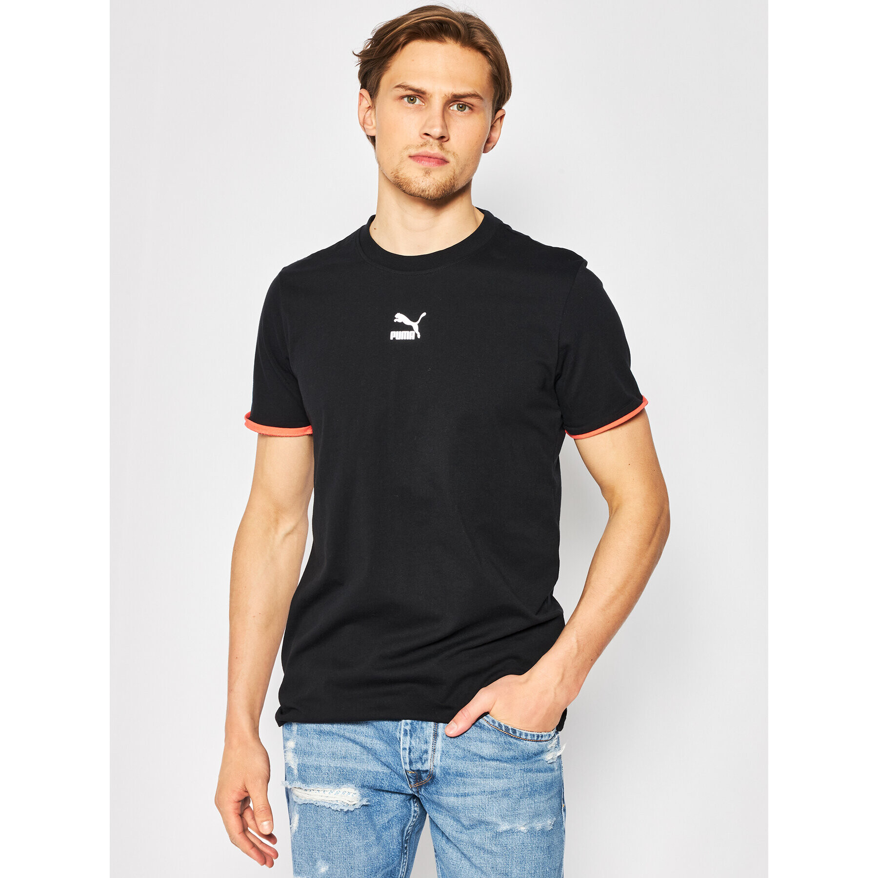 Puma Tricou Tfs 596465 Negru Regular Fit - Pled.ro