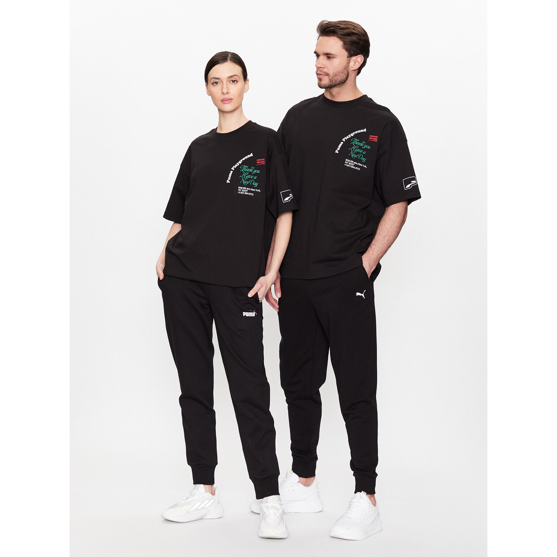 Puma Tricou Unisex Uptown Graphic 537972 Negru Relaxed Fit - Pled.ro