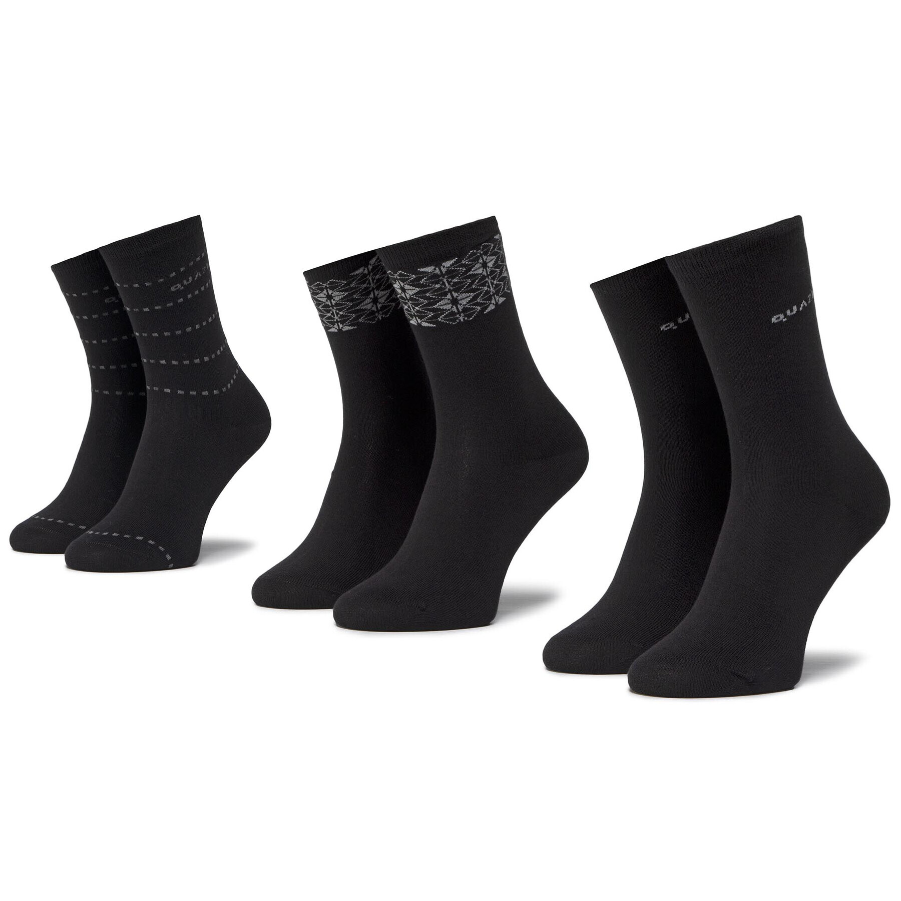 QUAZI Set de 3 perechi de șosete lungi de damă QZ-SOCKS-65-04-WOMAN-001 Negru - Pled.ro