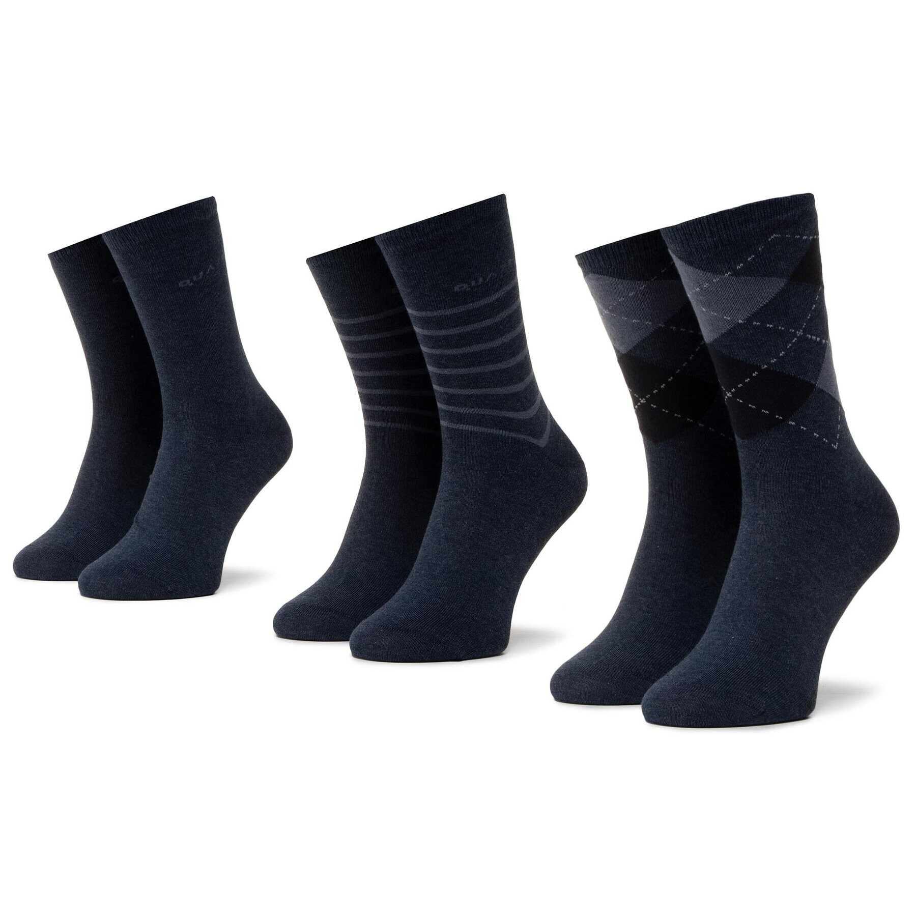 QUAZI Set de 3 perechi de șosete medii unisex QZ-SOCKS-65-04-WOMAN-002 Bleumarin - Pled.ro