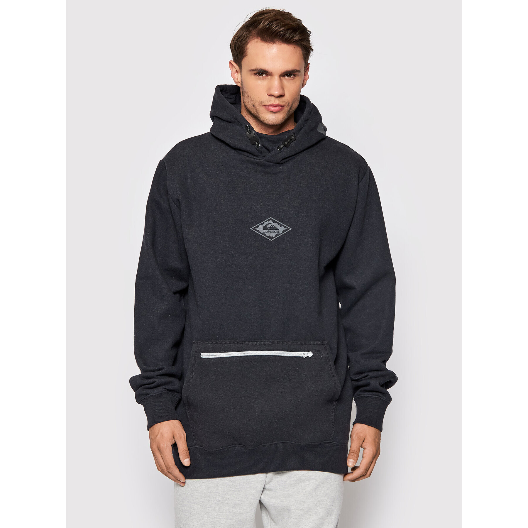 Quiksilver Bluză Big Logo Tech EQYFT04378 Gri Regular Fit - Pled.ro