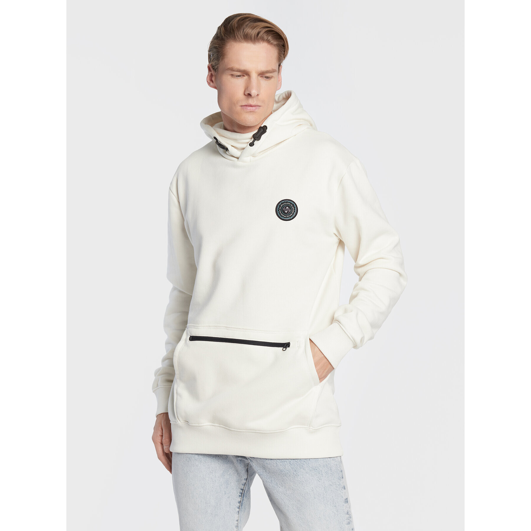 Quiksilver Bluză Big Logo Tech EQYFT04559 Bej Relaxed Fit - Pled.ro