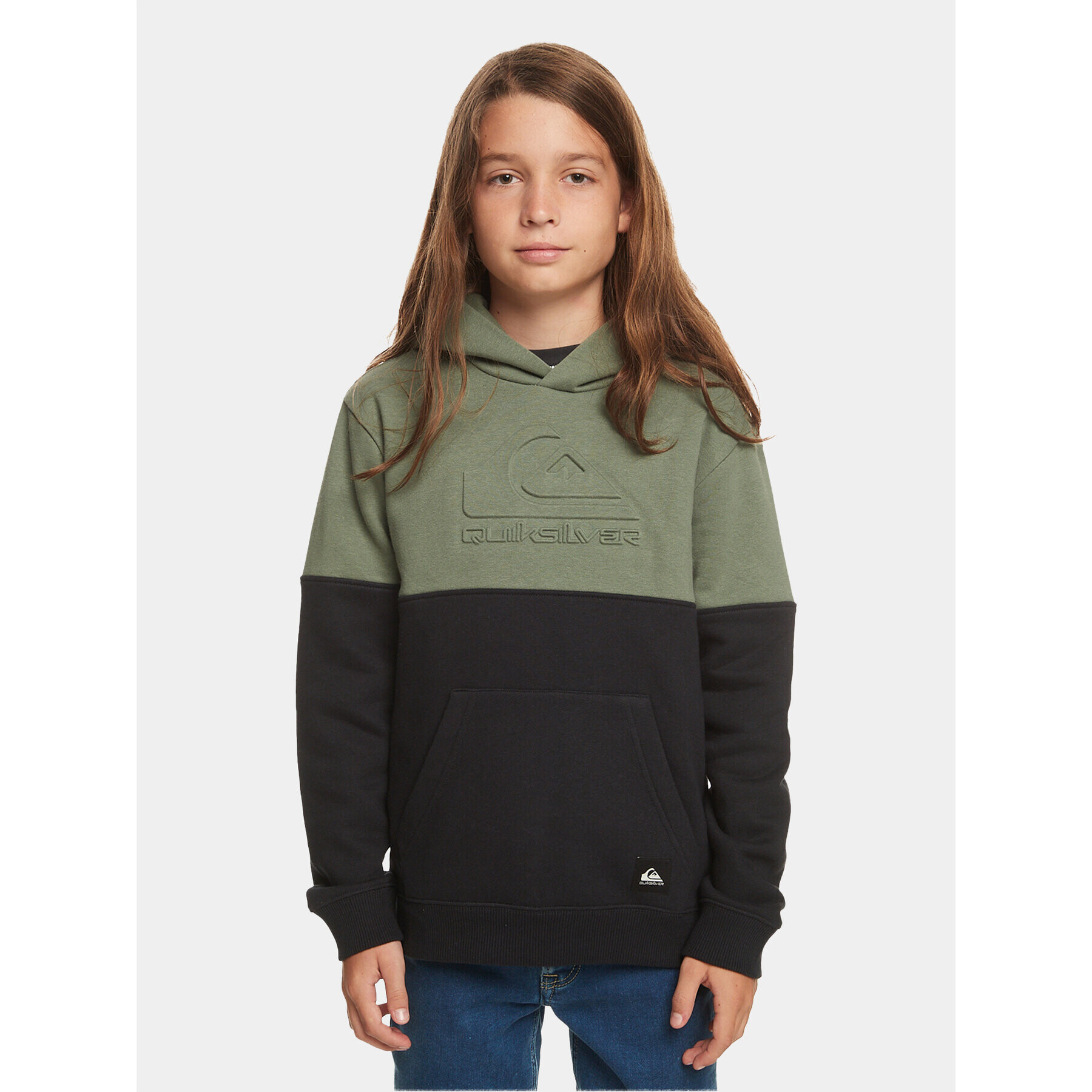 Quiksilver Bluză Embosshoodyouth Otlr EQBFT03865 Verde Regular Fit - Pled.ro